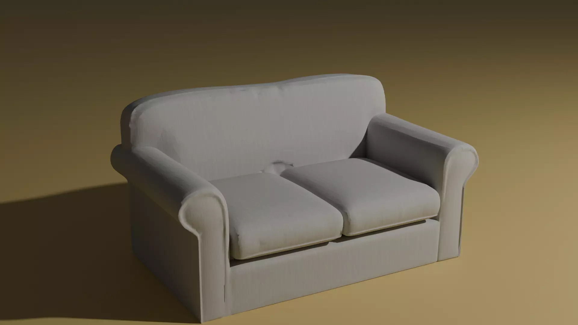 white sofa with PBR textures 3D model_0