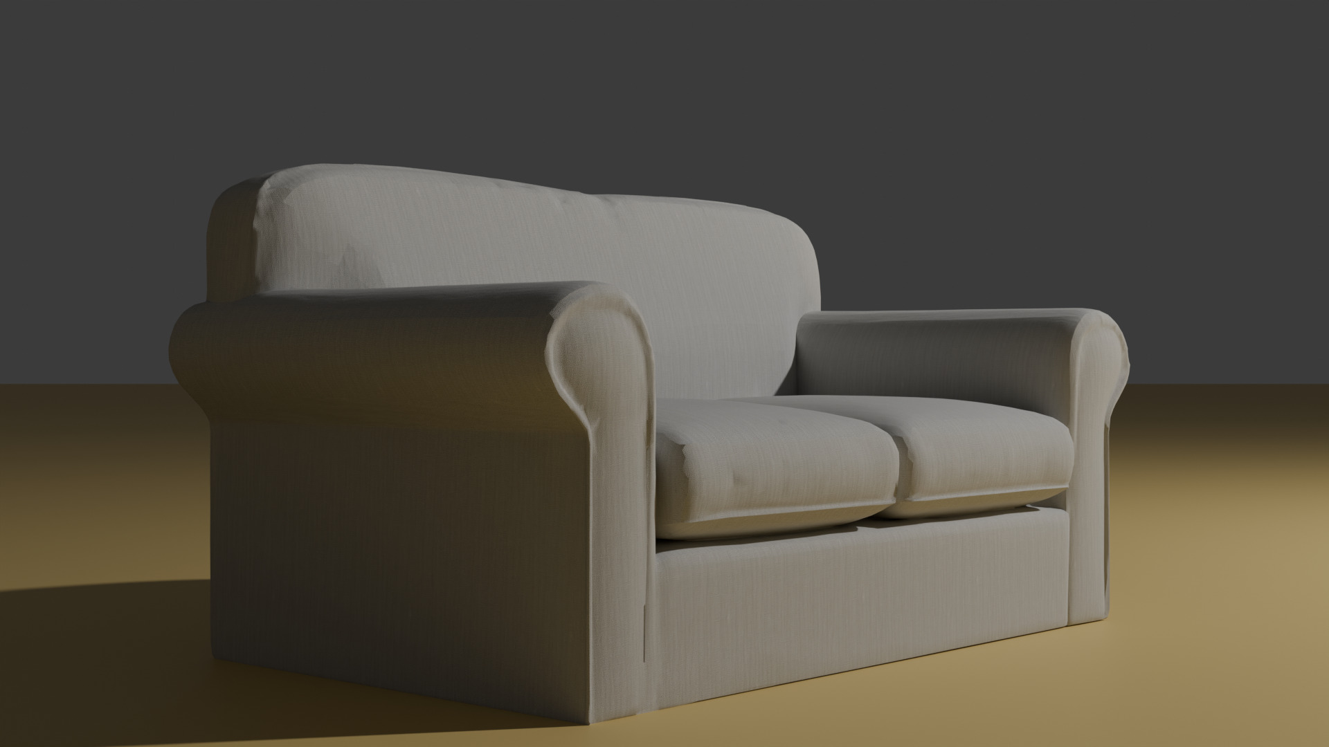 white sofa with PBR textures 3D model_2