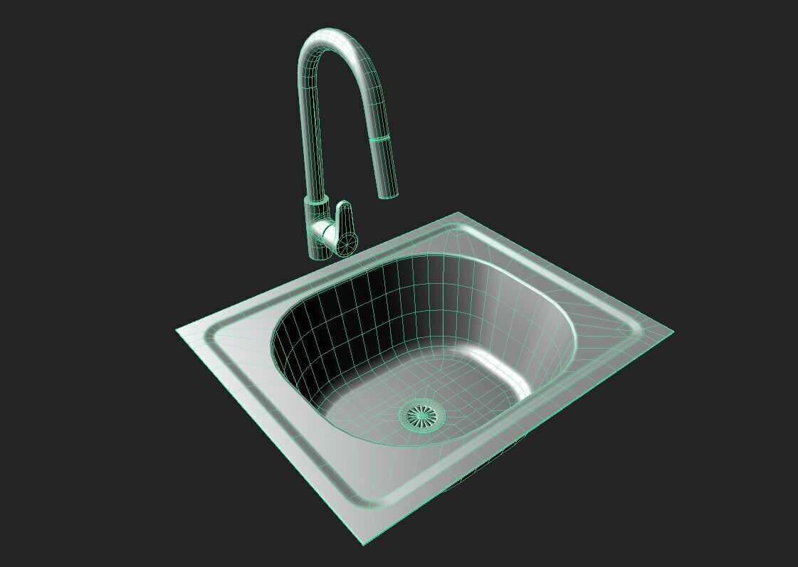 KitchenSink M06 Low-poly 3D model_1