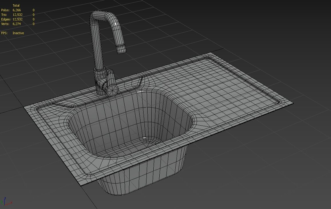 KitchenSink02 Low-poly 3D model_5