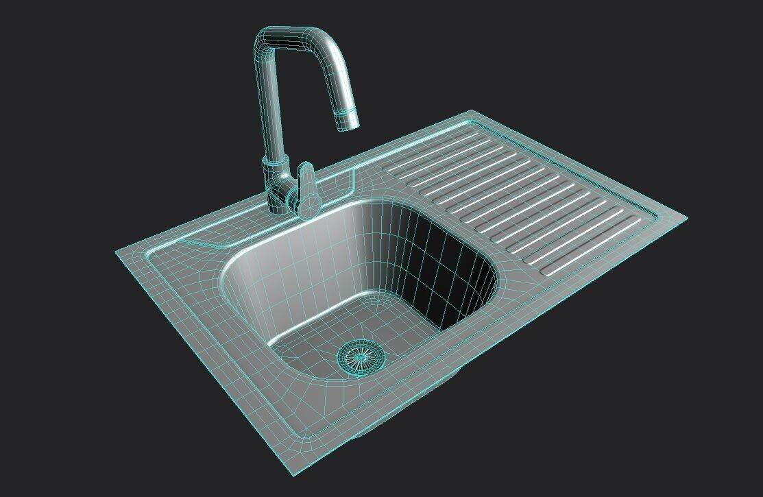KitchenSink02 Low-poly 3D model_1