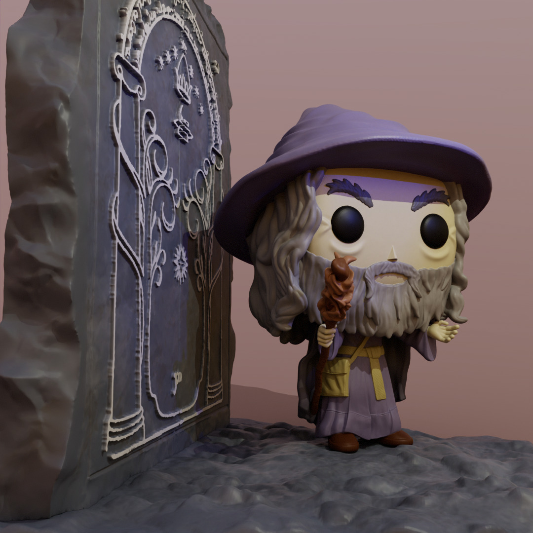 Gandalf en la puerta de Moria 3D print model_2