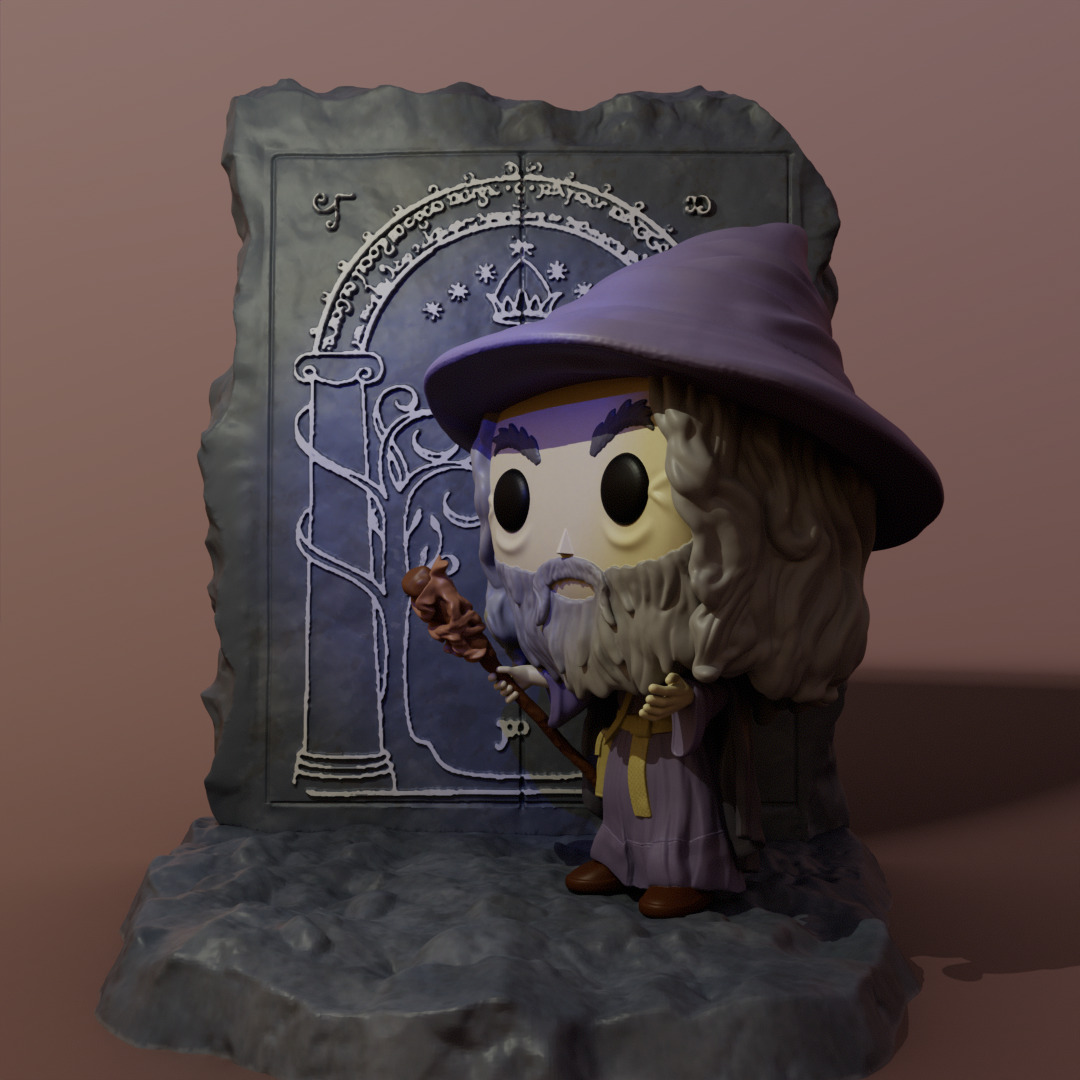 Gandalf en la puerta de Moria 3D print model_1