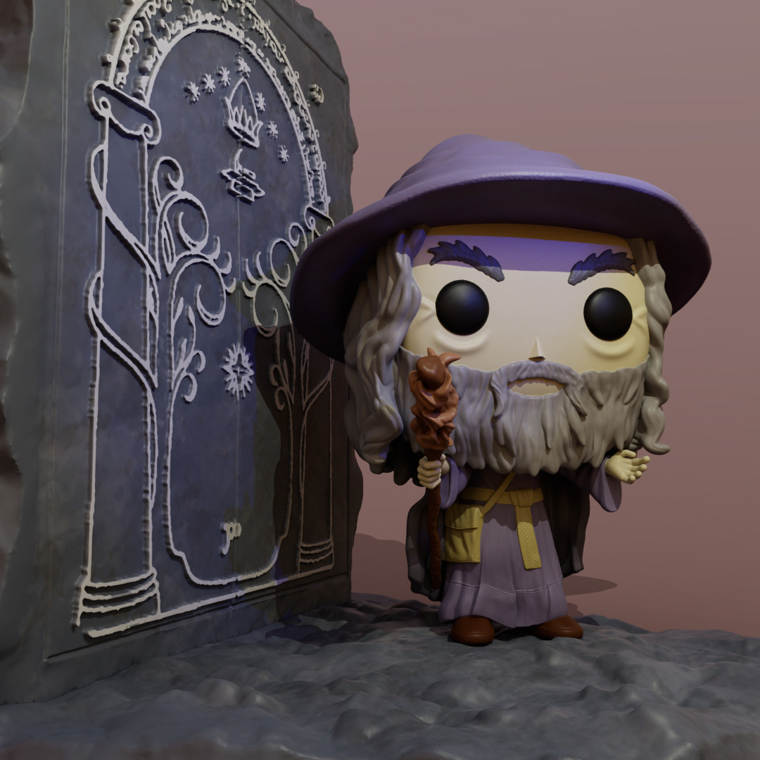 Gandalf en la puerta de Moria 3D print model_4