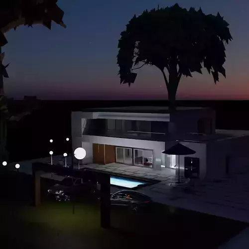 modern house with full interior 