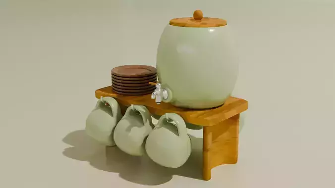 Tea Pot and Cups