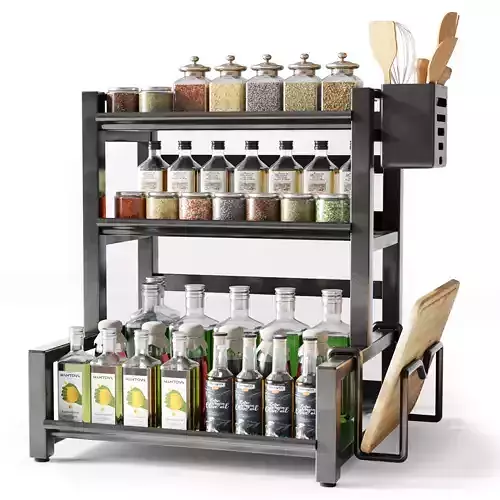 Spice rack for kitchen or restaurant