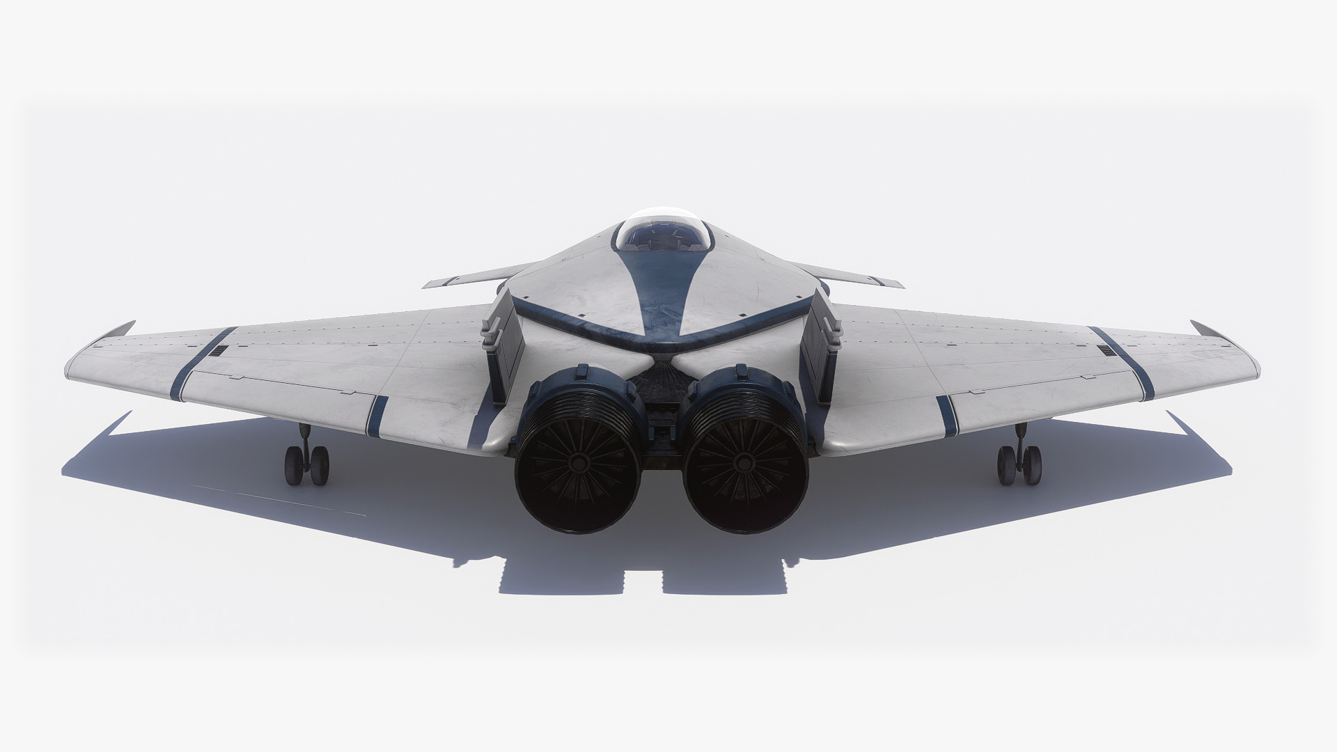 Pro Futuristic Spacecraft Jet Rigged Low-poly 3D model_4