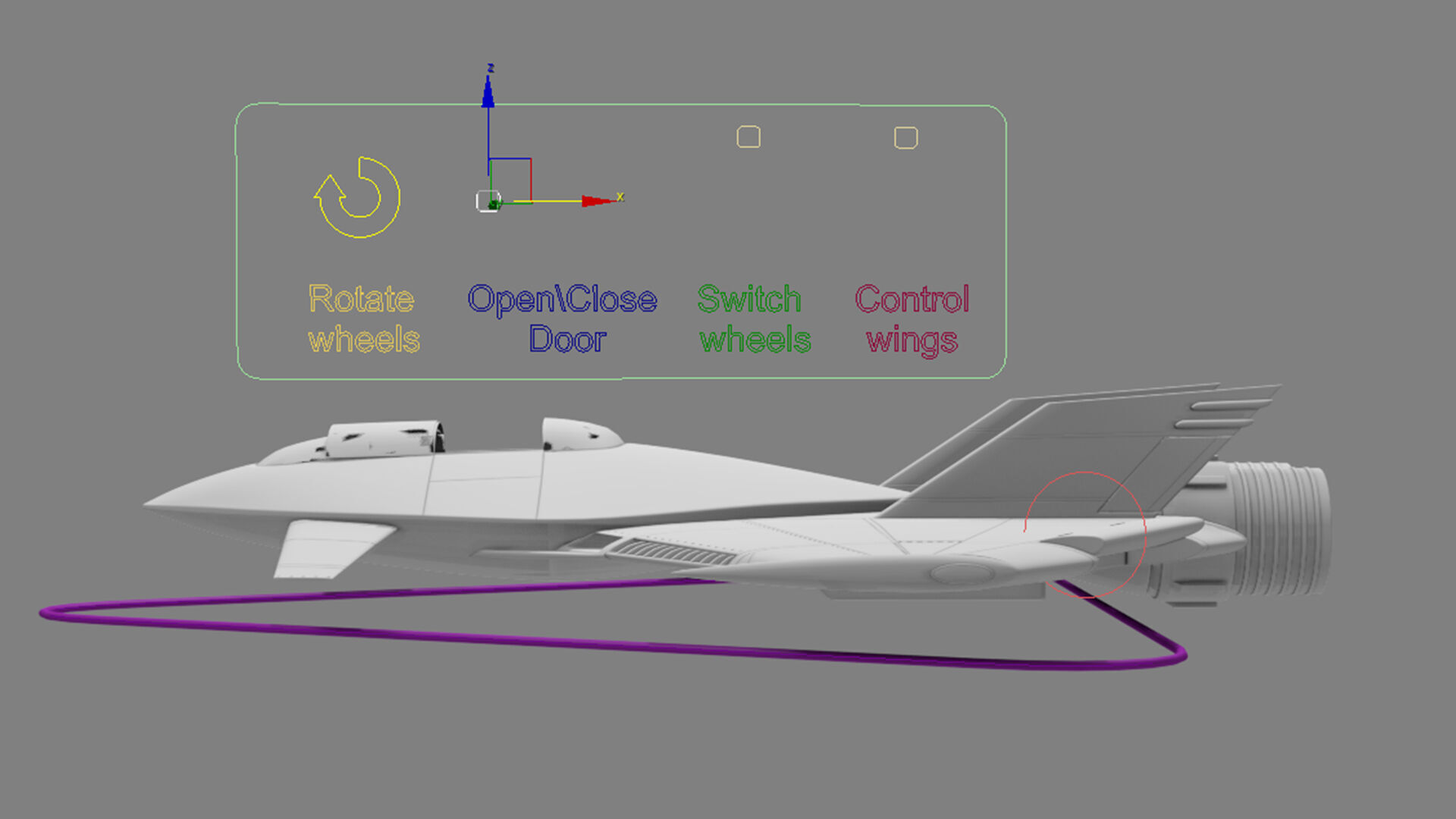 Pro Futuristic Spacecraft Jet Rigged Low-poly 3D model_7