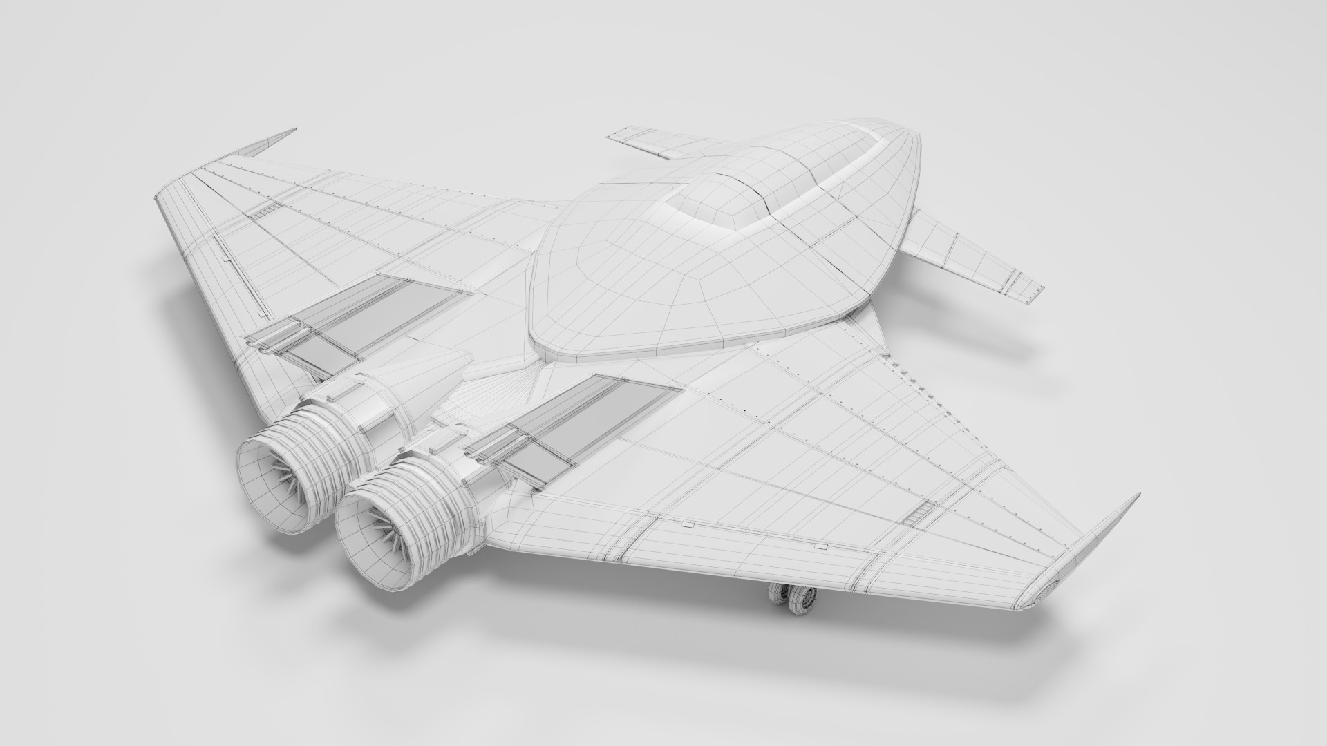 Pro Futuristic Spacecraft Jet Rigged Low-poly 3D model_11