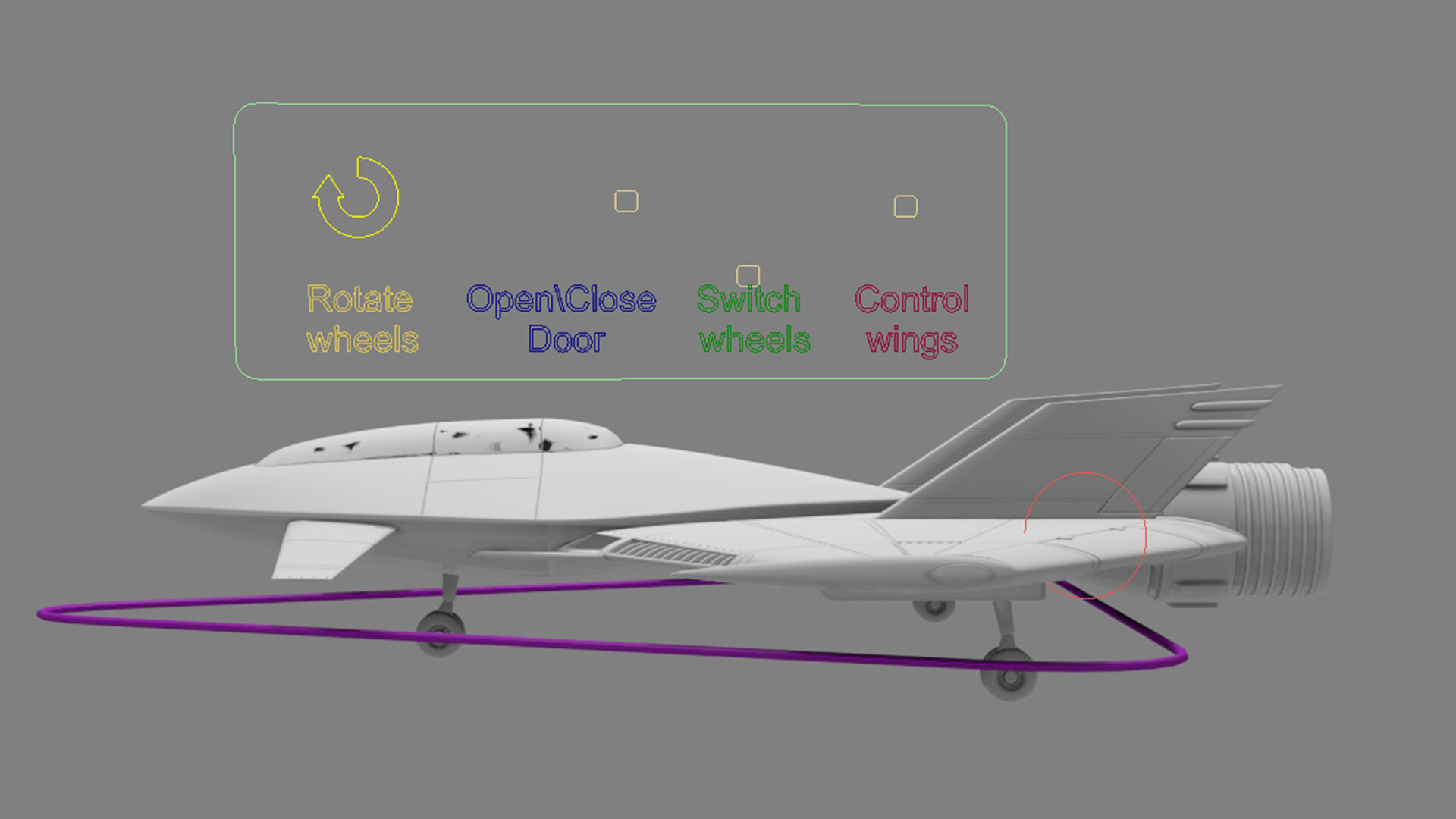 Pro Futuristic Spacecraft Jet Rigged Low-poly 3D model_8