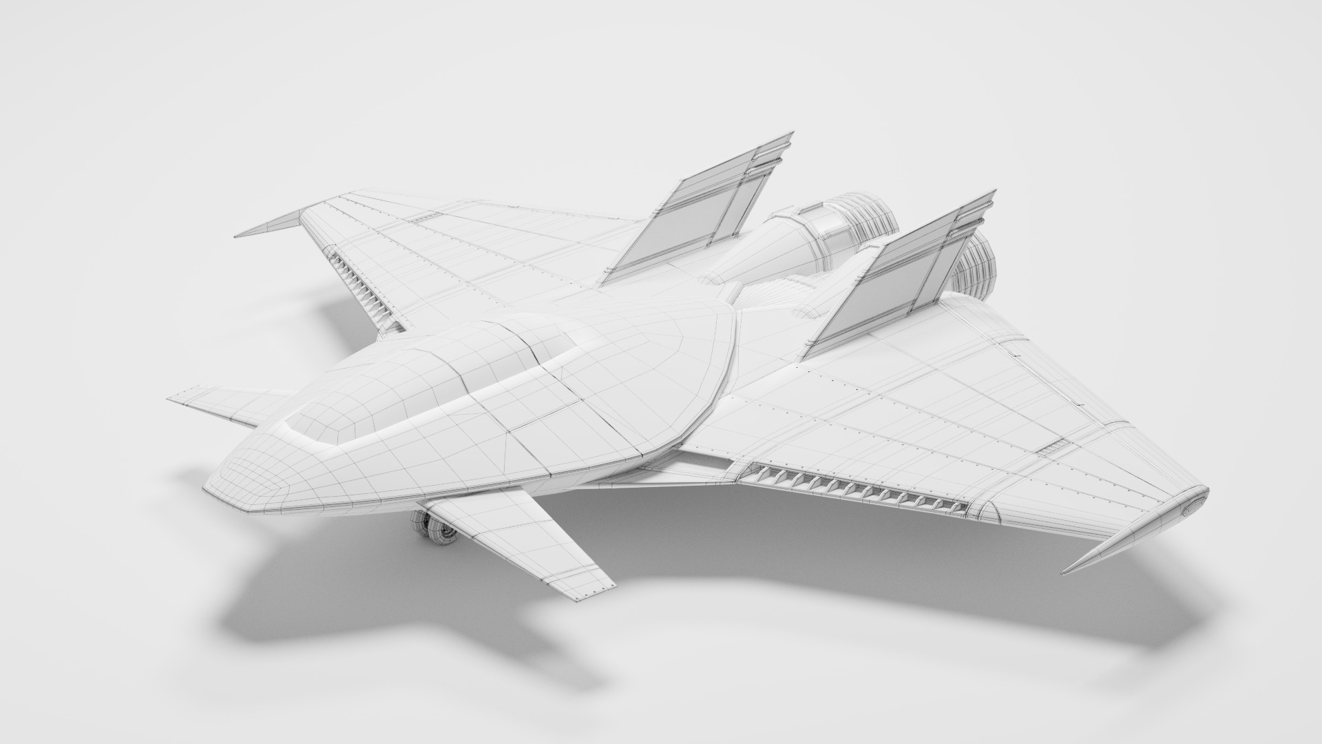 Pro Futuristic Spacecraft Jet Rigged Low-poly 3D model_10