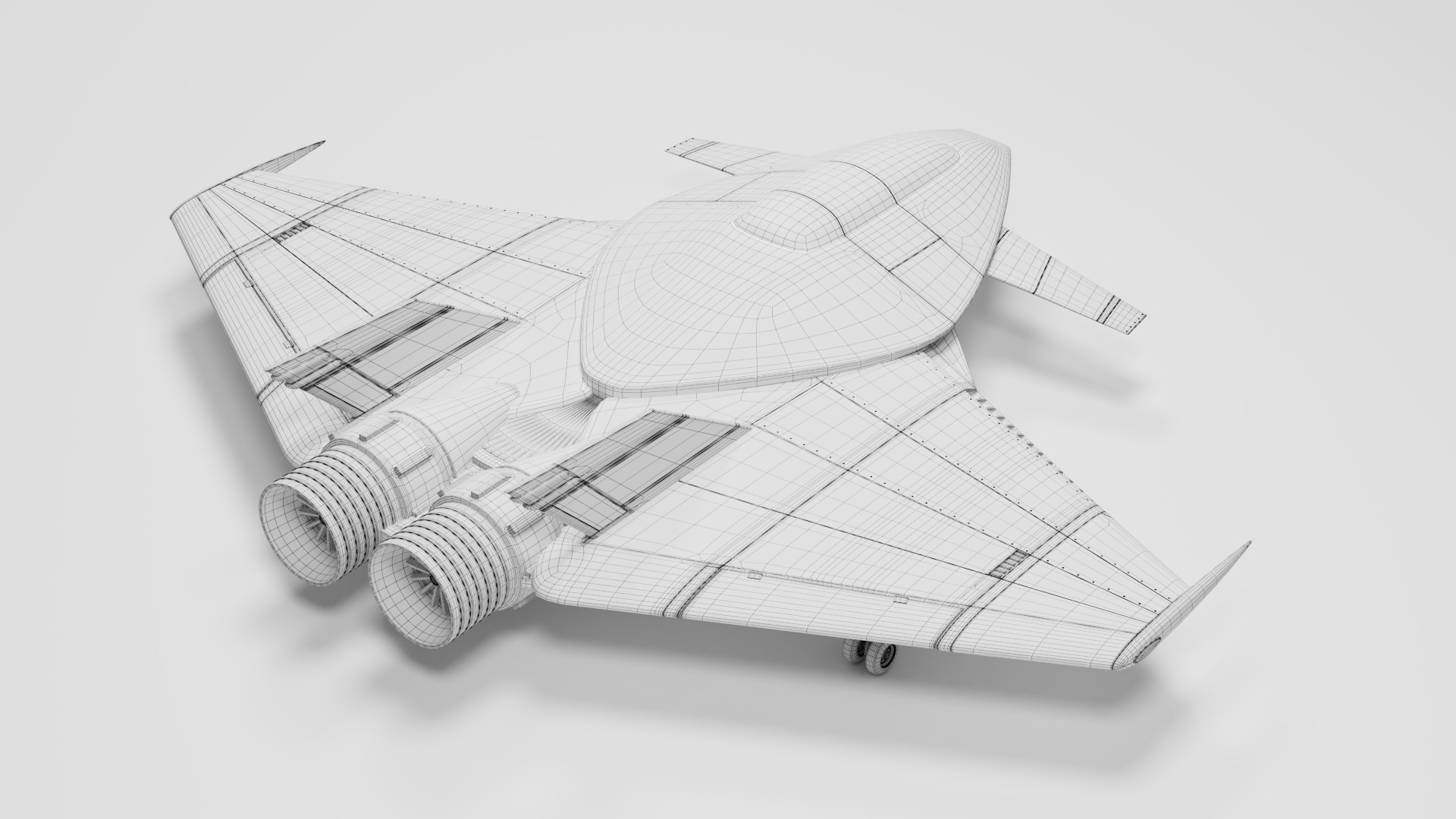 Pro Futuristic Spacecraft Jet Rigged Low-poly 3D model_12