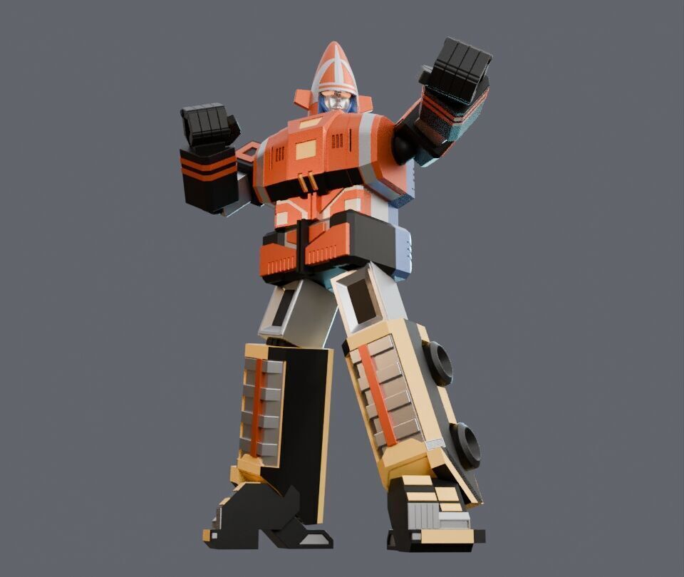 Super Sentai Goggle V Robo Statue Fan Art 3D print model_4