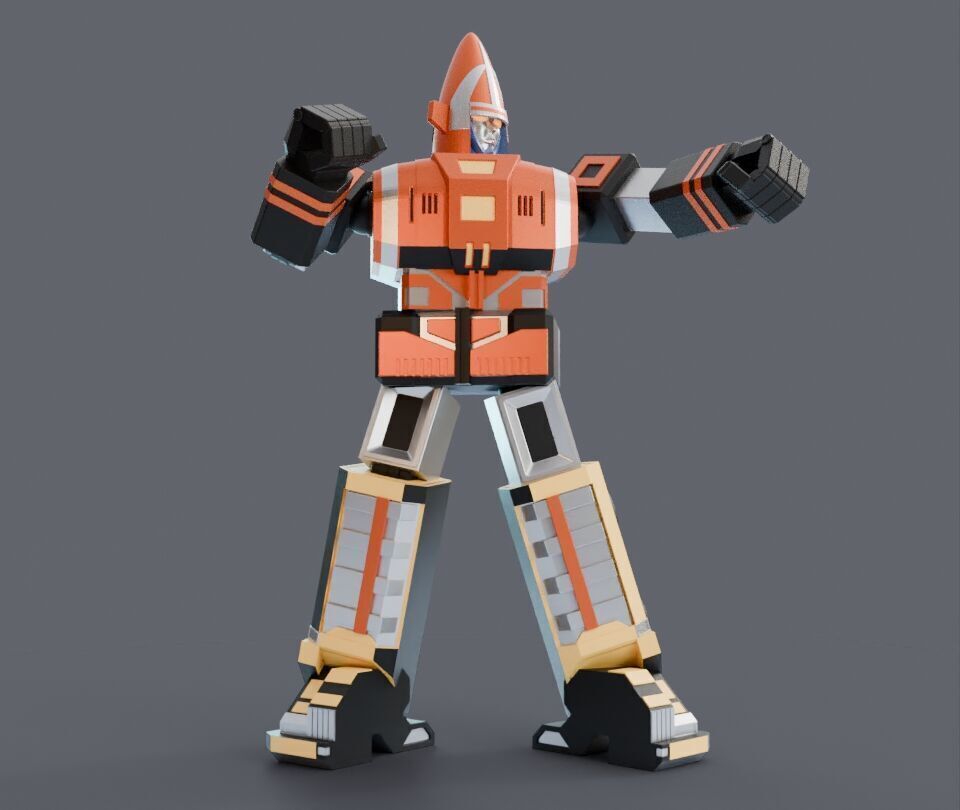 Super Sentai Goggle V Robo Statue Fan Art 3D print model_3
