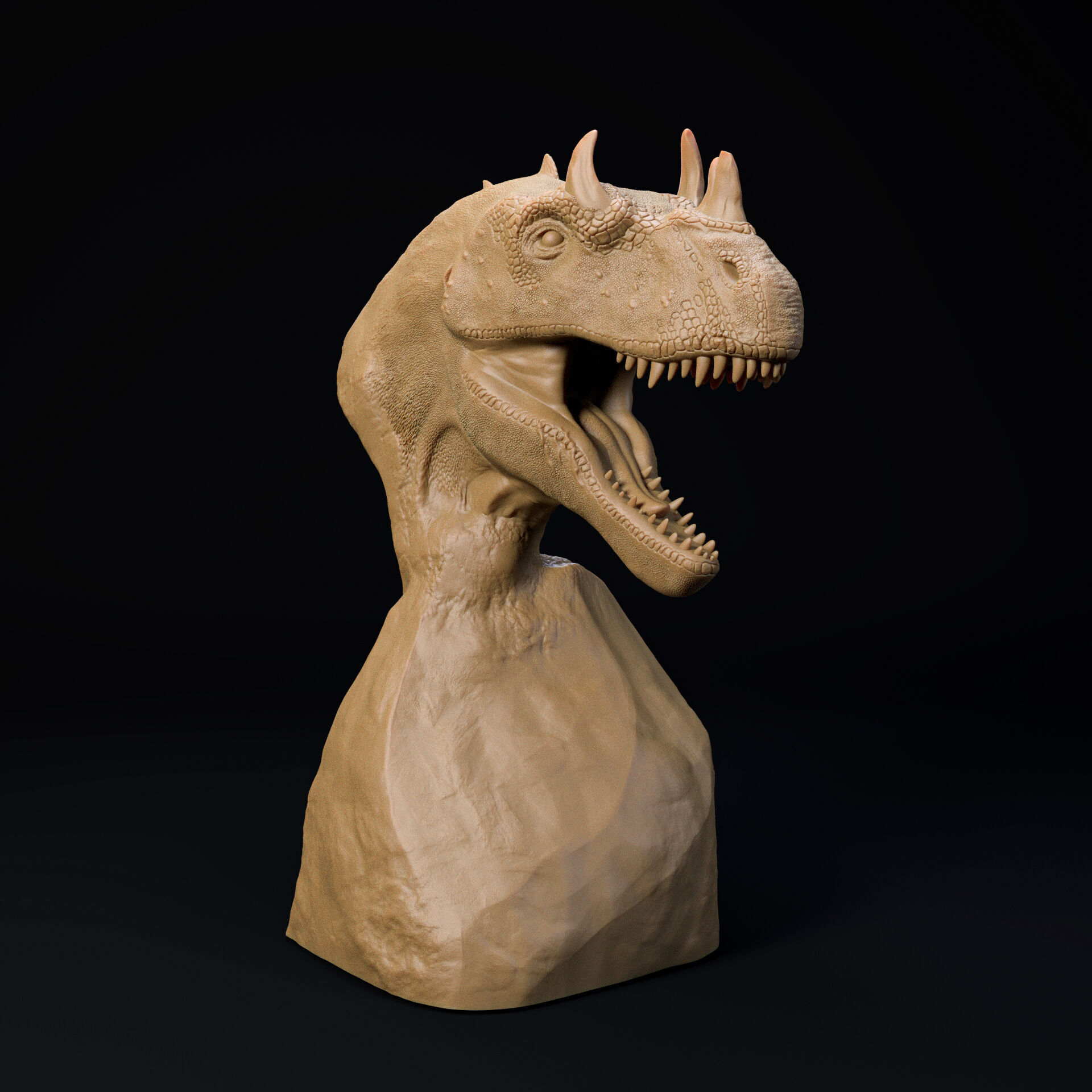 Ceratosaurus bust - pre supported 3D print model_2