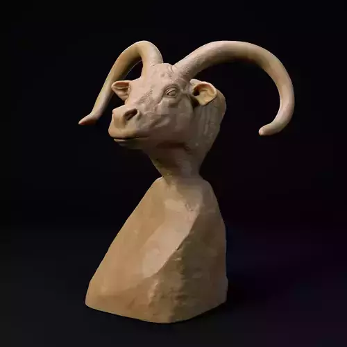 Pelorovis oldowayensis bust - pre supported