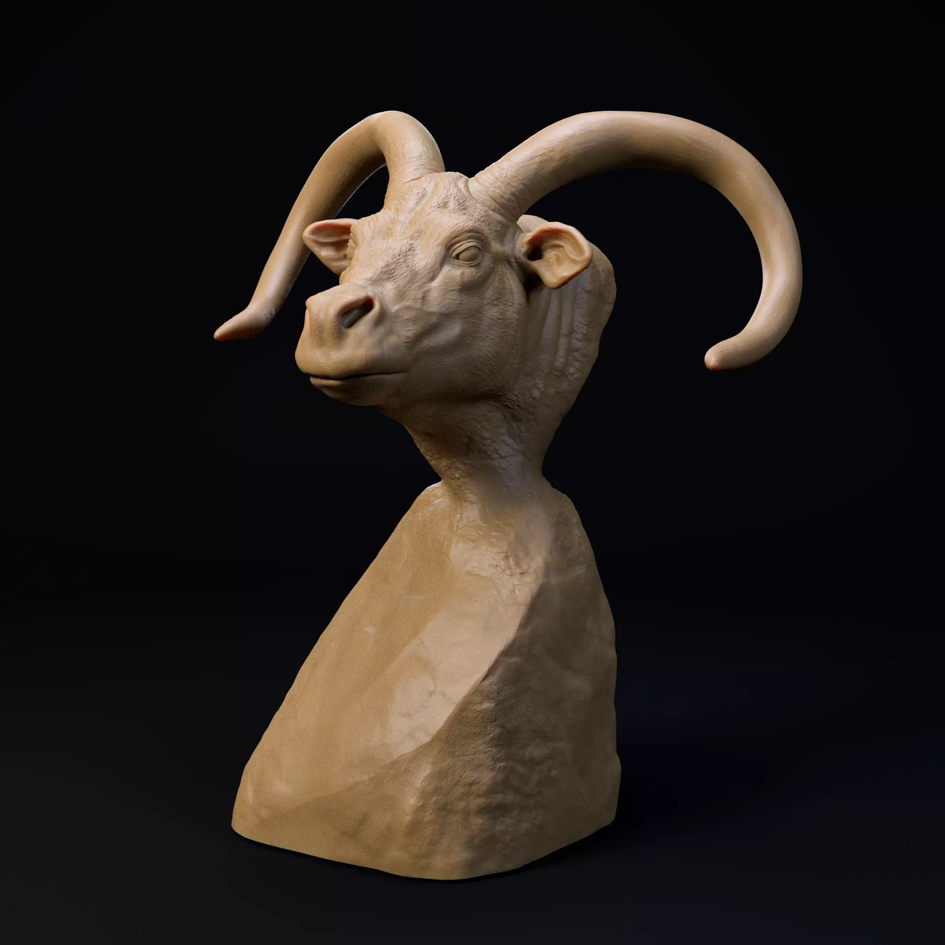 Pelorovis oldowayensis bust - pre supported 3D print model_0