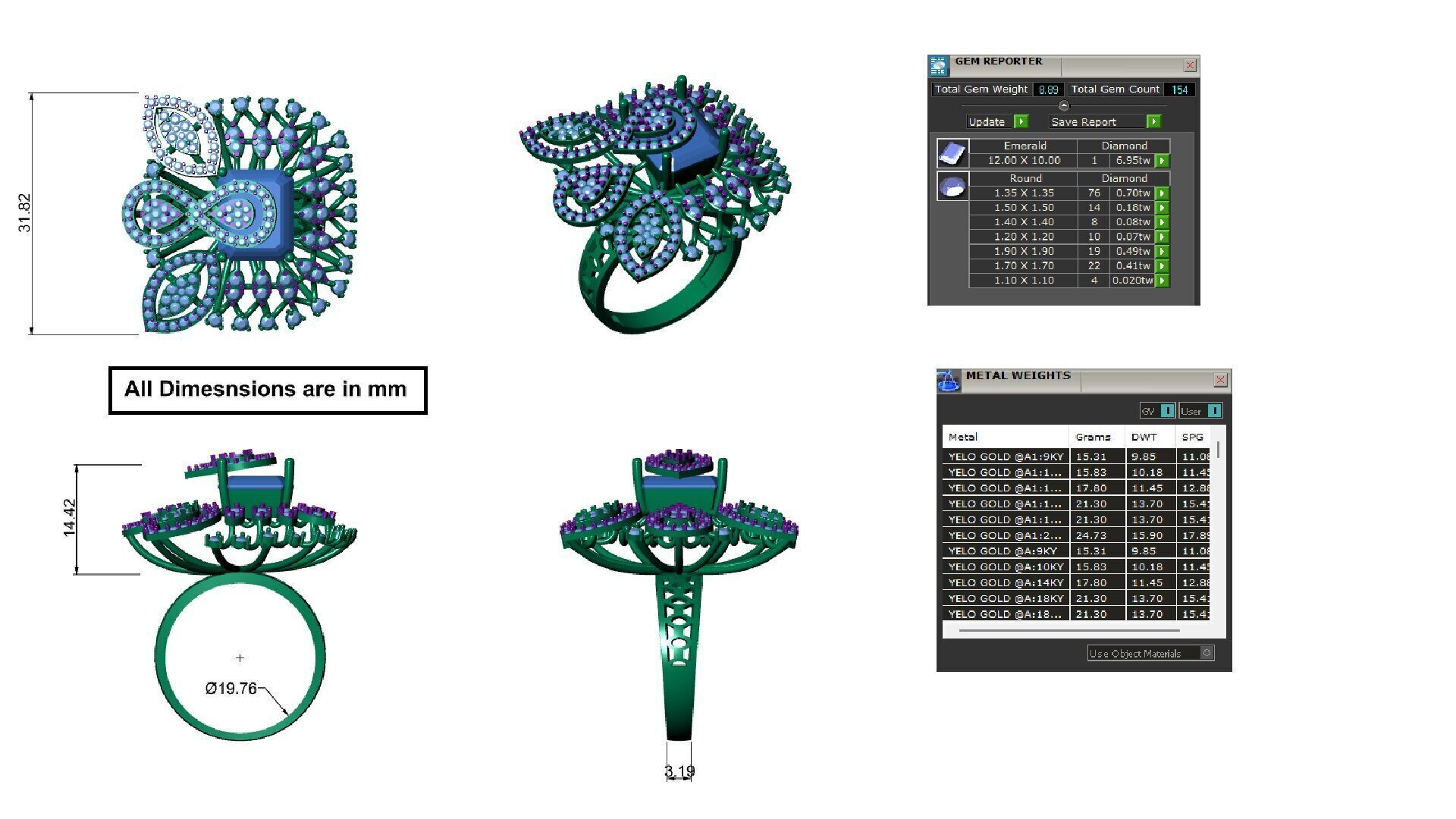 LUXURY COCKTAIL RING 3D print model_6