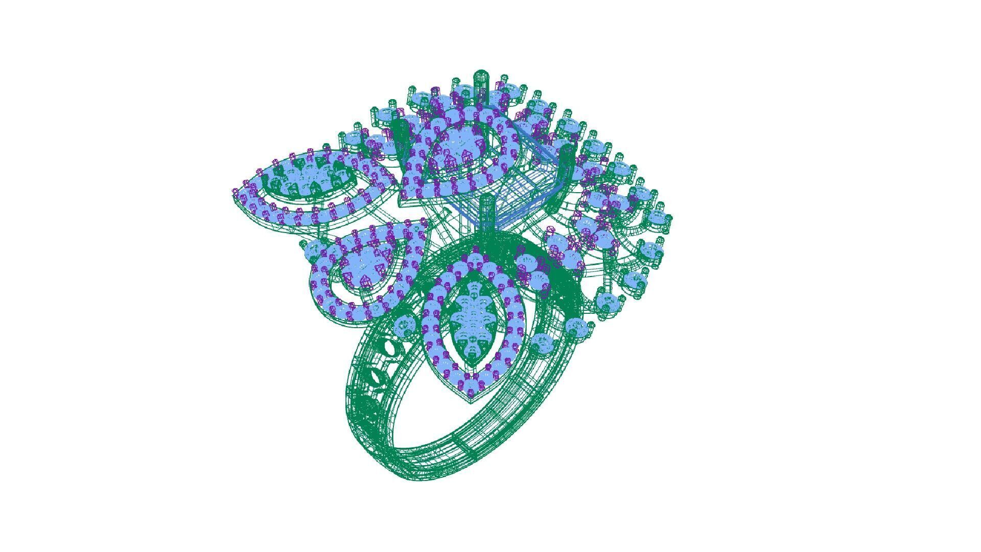 LUXURY COCKTAIL RING 3D print model_4