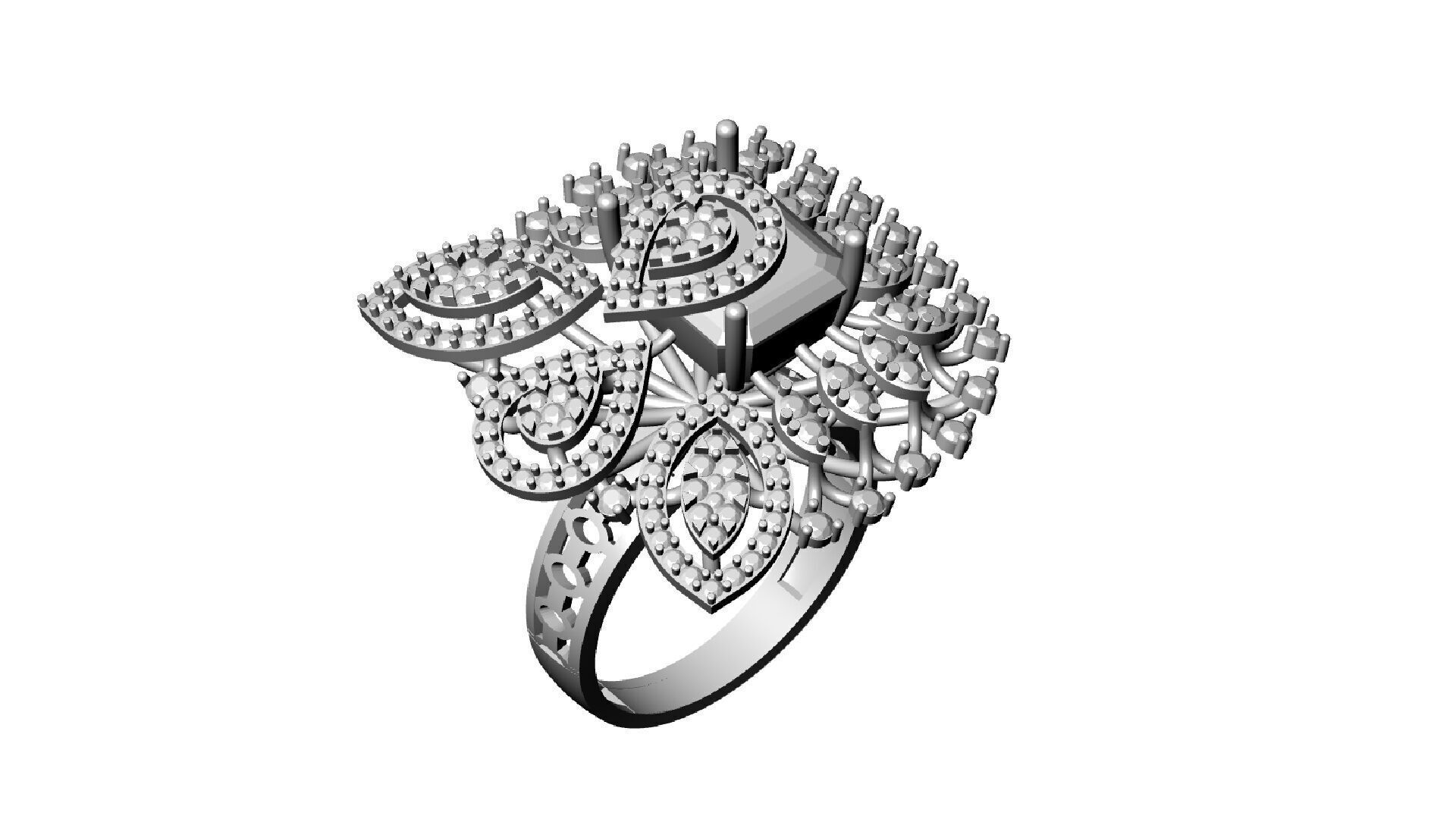 LUXURY COCKTAIL RING 3D print model_5