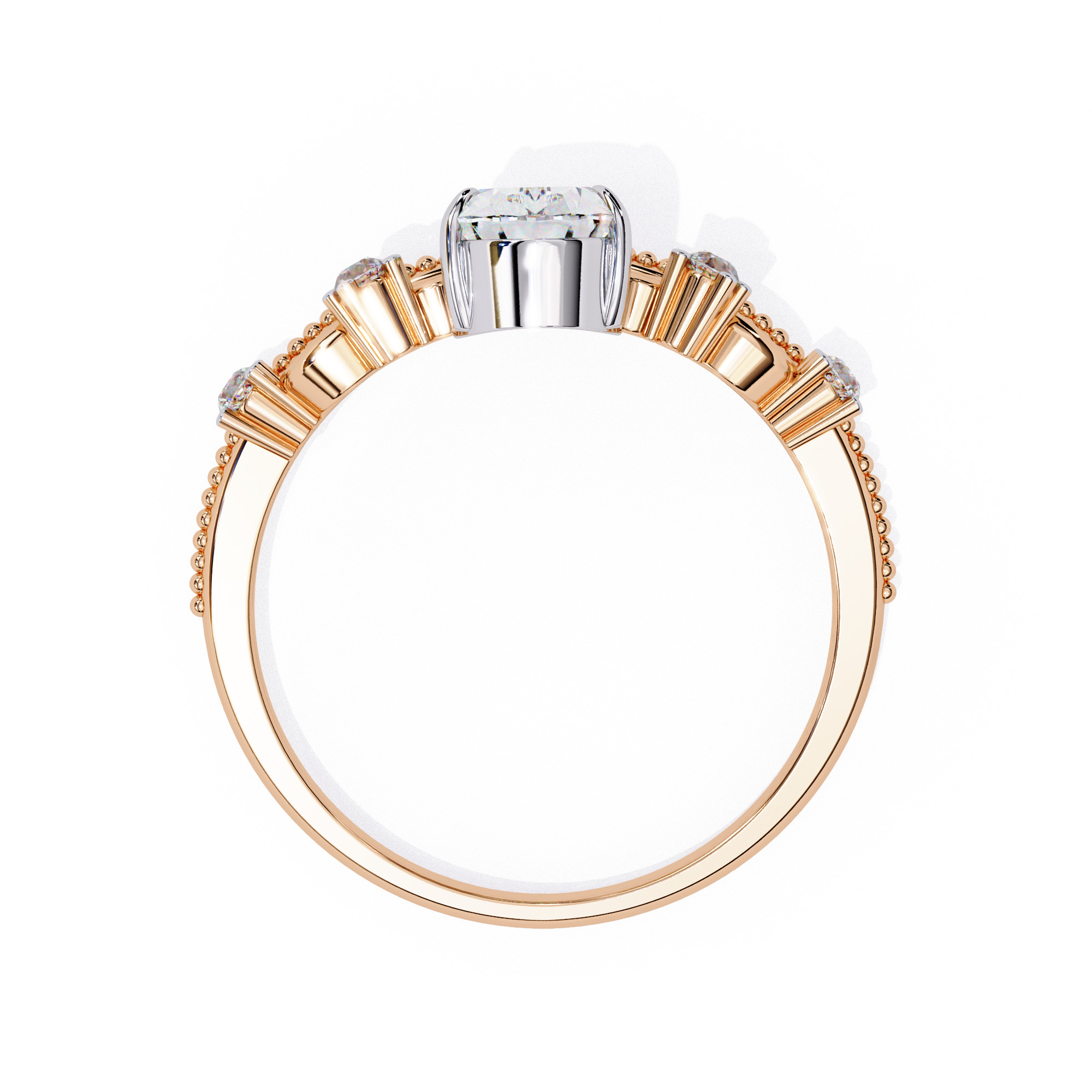 Crown Solitaire Diamond Ring 360 animation renders 3dm stl  3D print model_14