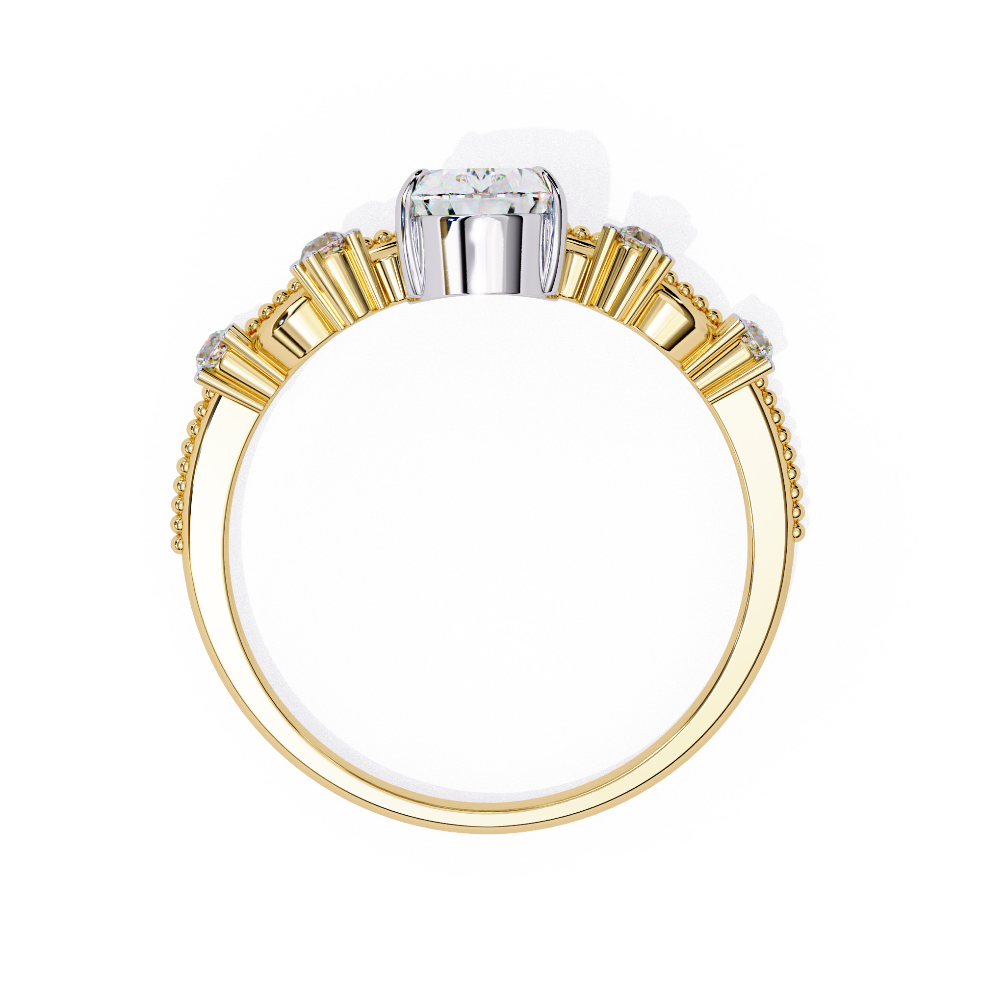 Crown Solitaire Diamond Ring 360 animation renders 3dm stl  3D print model_3