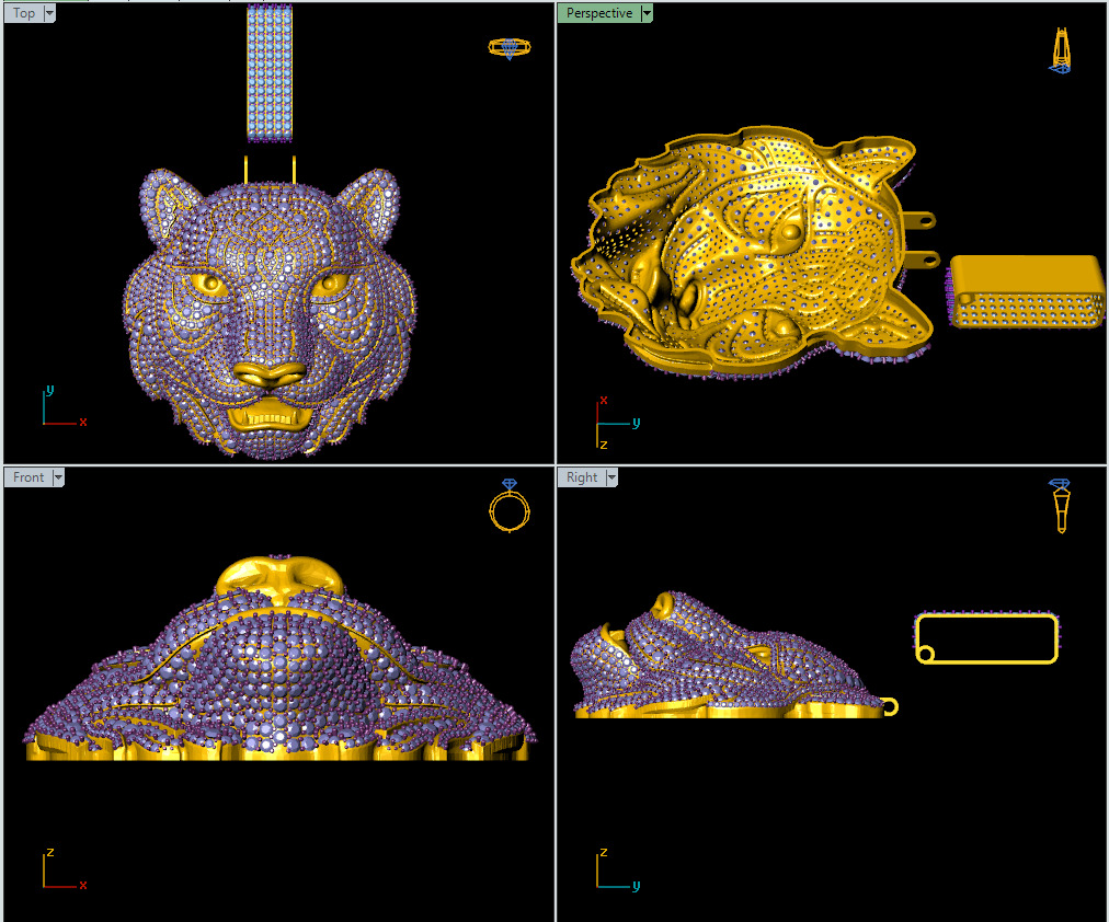 Tiger Head Pendant 3D print model_3