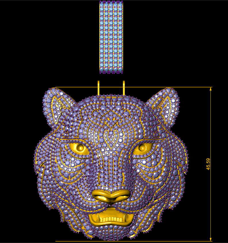 Tiger Head Pendant 3D print model_1