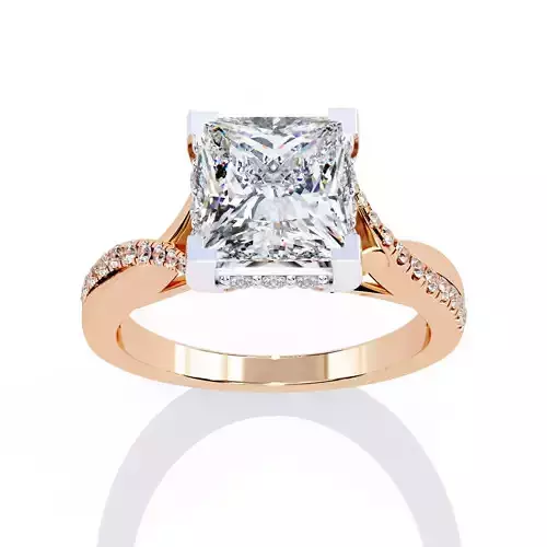 Solitaire Diamond Ring 360 animation renders 3dm stl 