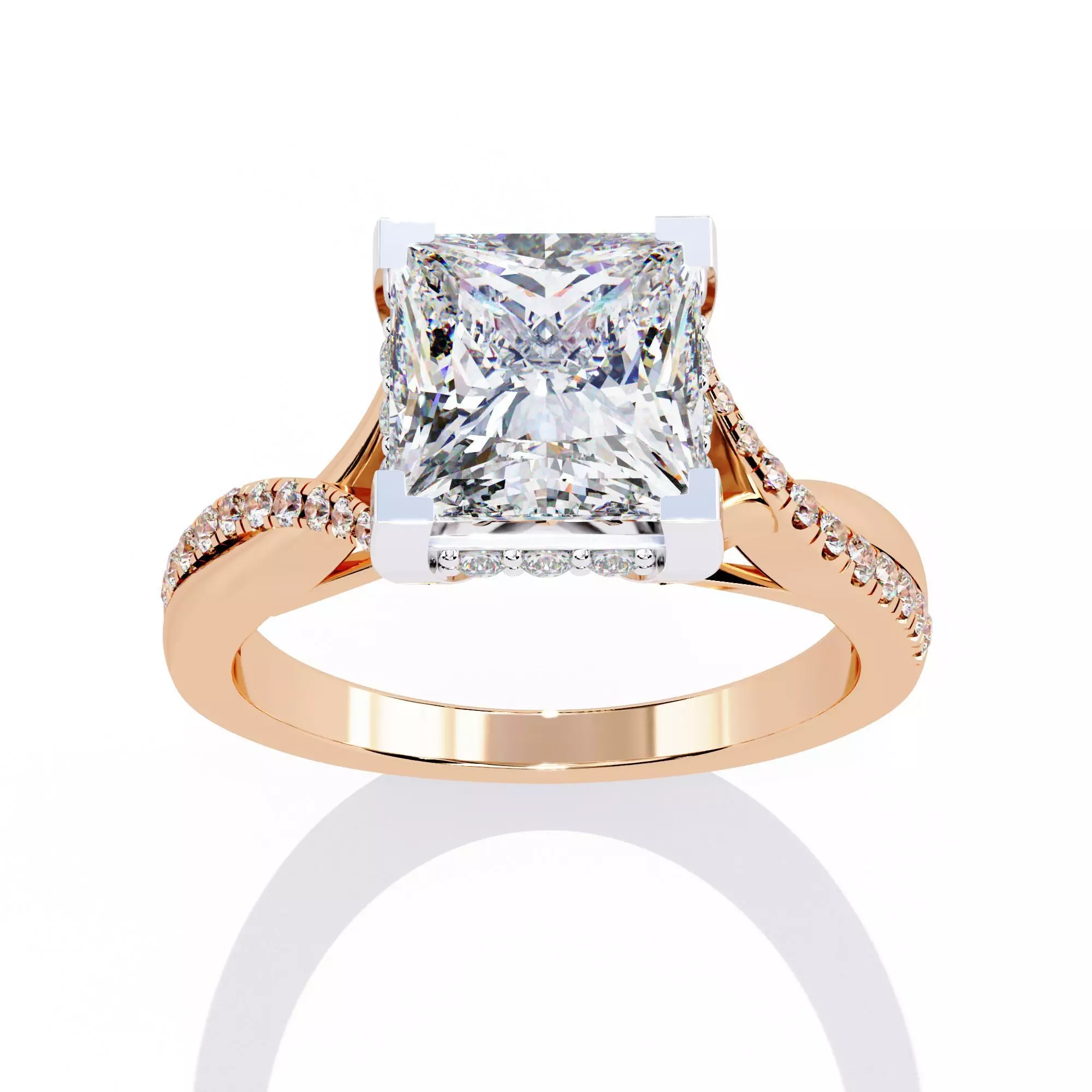 Solitaire Diamond Ring 360 animation renders 3dm stl 3D print model