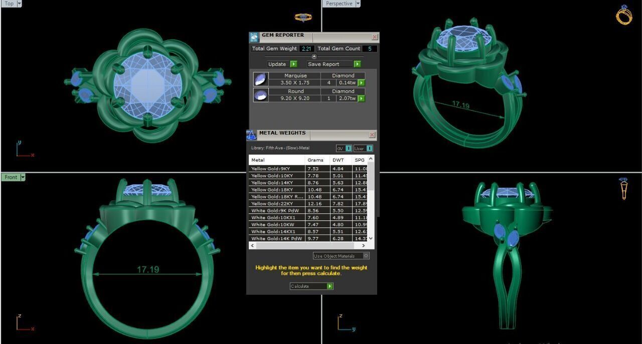 Flower Solitaire Diamond Ring 360 animation renders 3dm stl 3D print model_2
