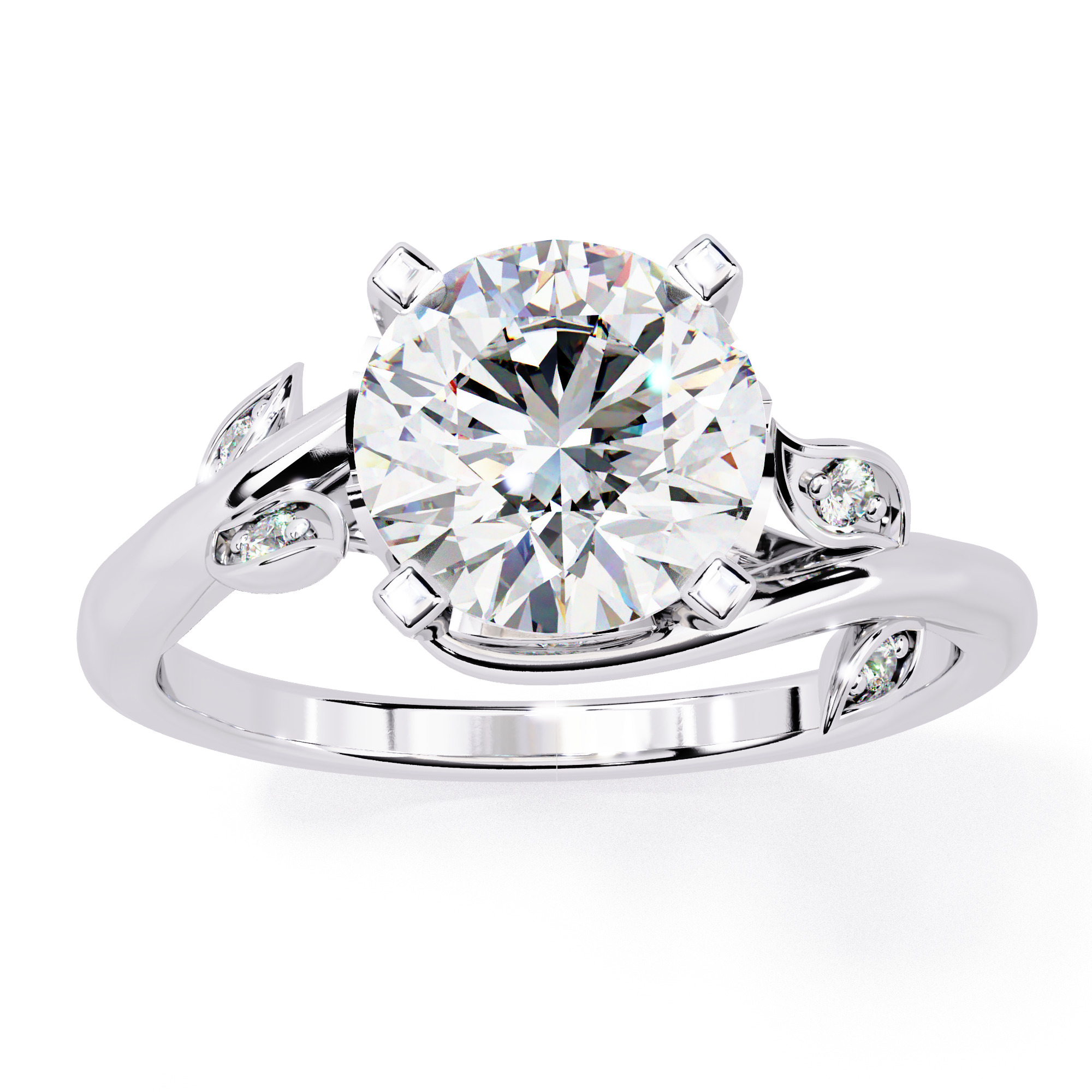 Solitaire Diamond Ring 360 animation renders 3dm stl  3D print model_2
