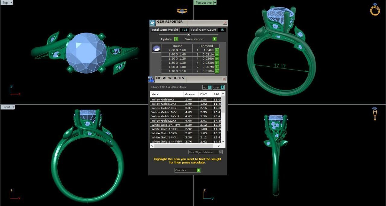Solitaire Diamond Ring 360 animation renders 3dm stl  3D print model_7