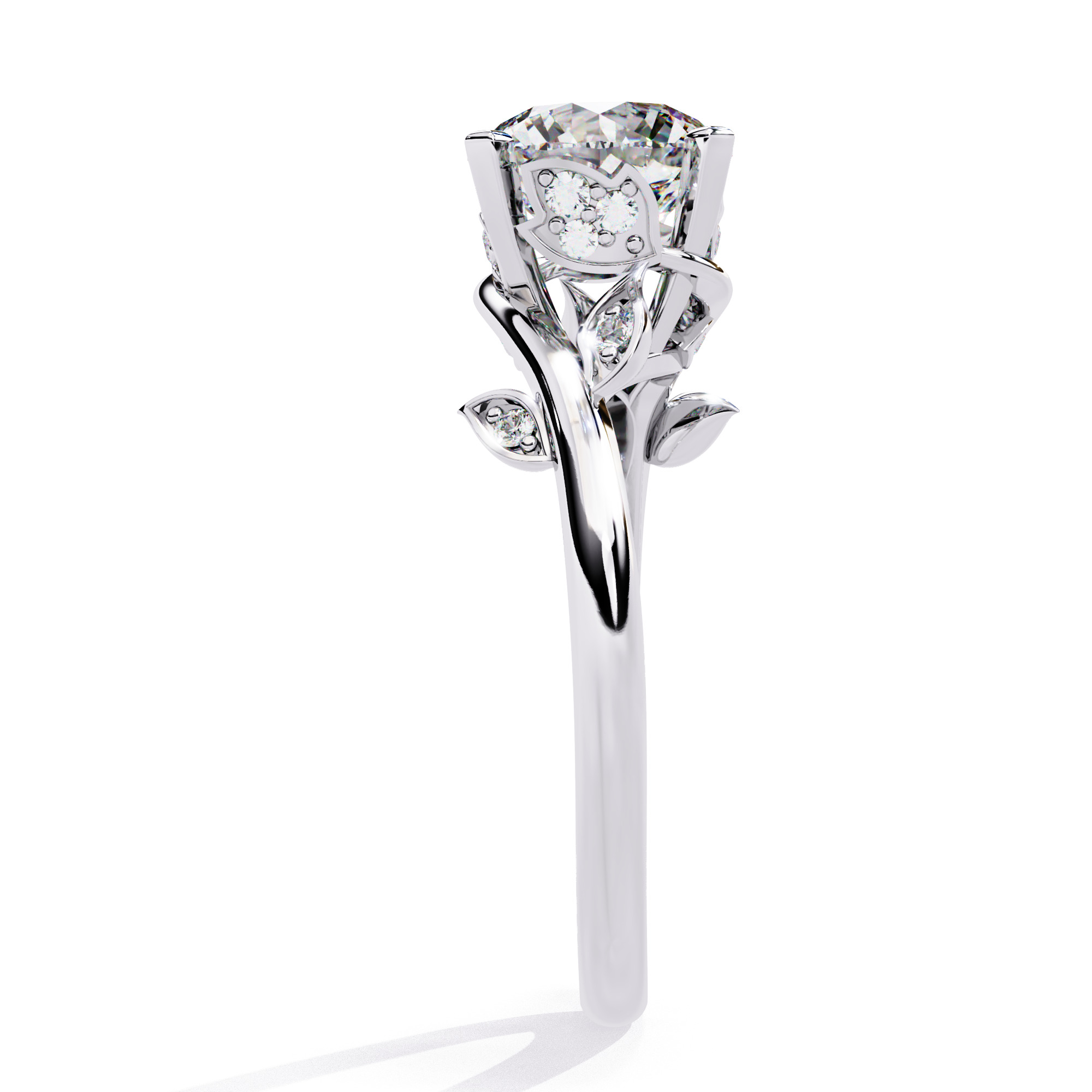 Solitaire Diamond Ring 360 animation renders 3dm stl  3D print model_10