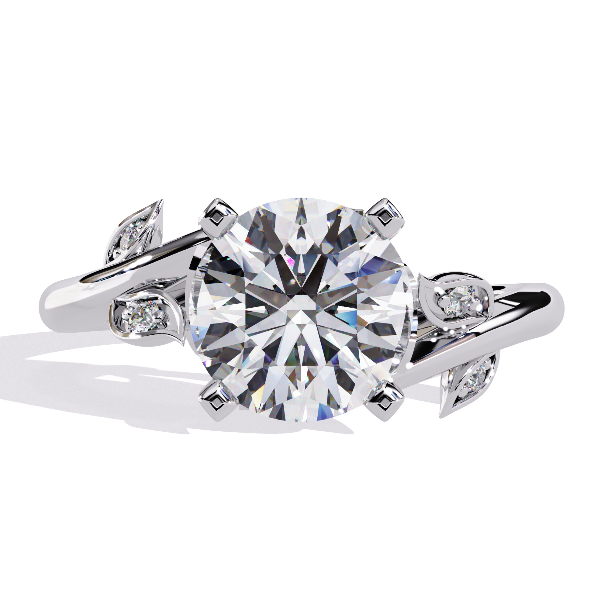 Solitaire Diamond Ring 360 animation renders 3dm stl  3D print model_4