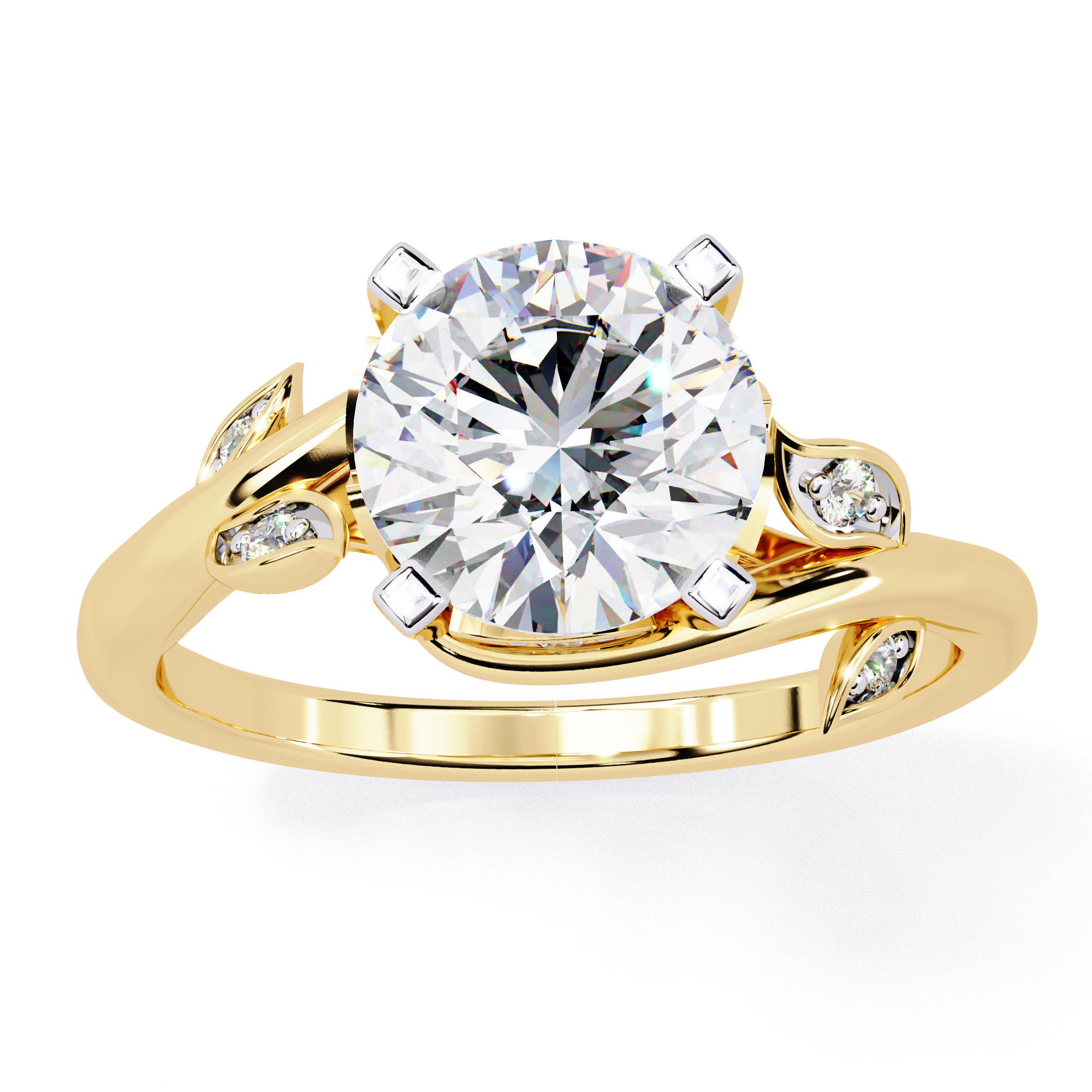 Solitaire Diamond Ring 360 animation renders 3dm stl  3D print model_8