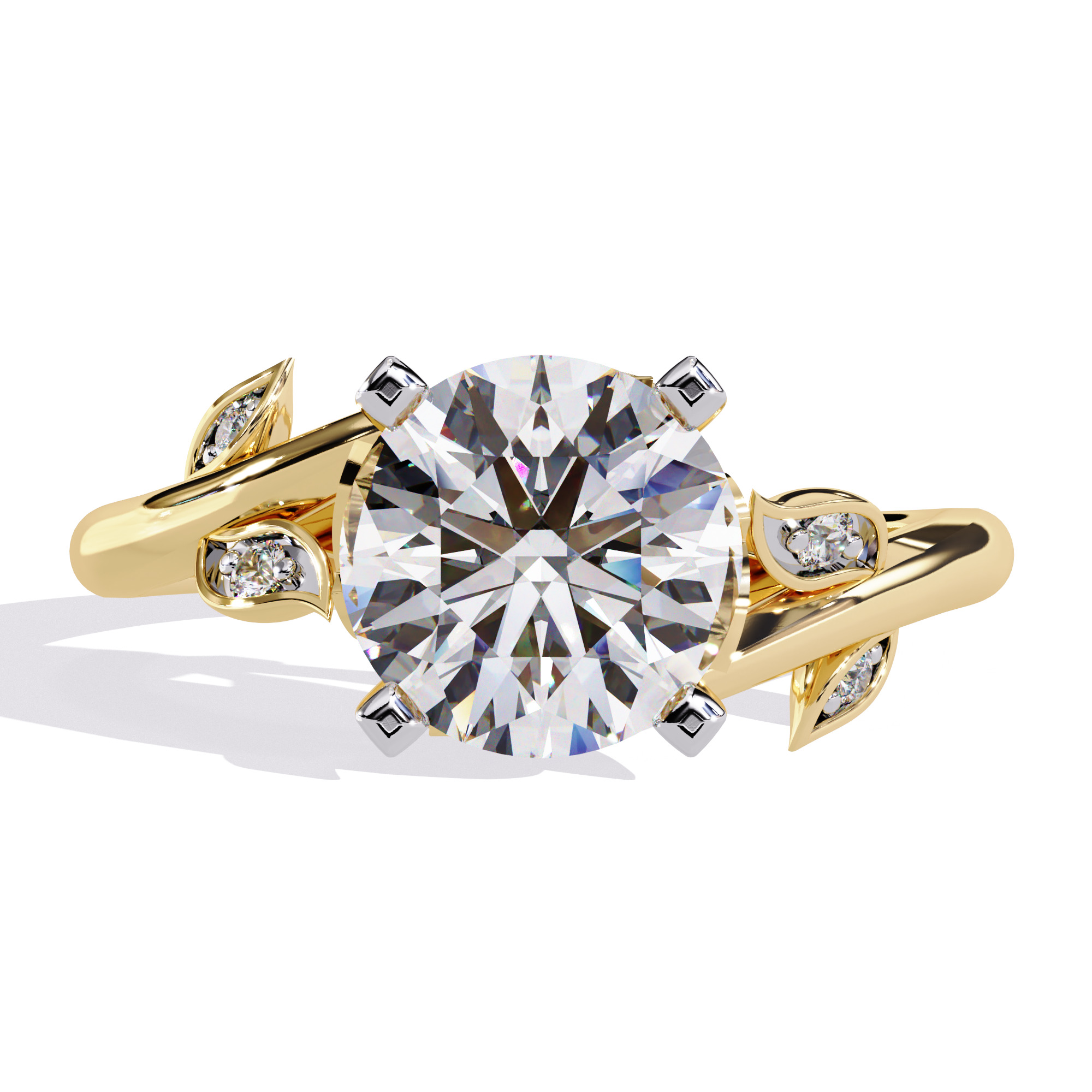 Solitaire Diamond Ring 360 animation renders 3dm stl  3D print model_6