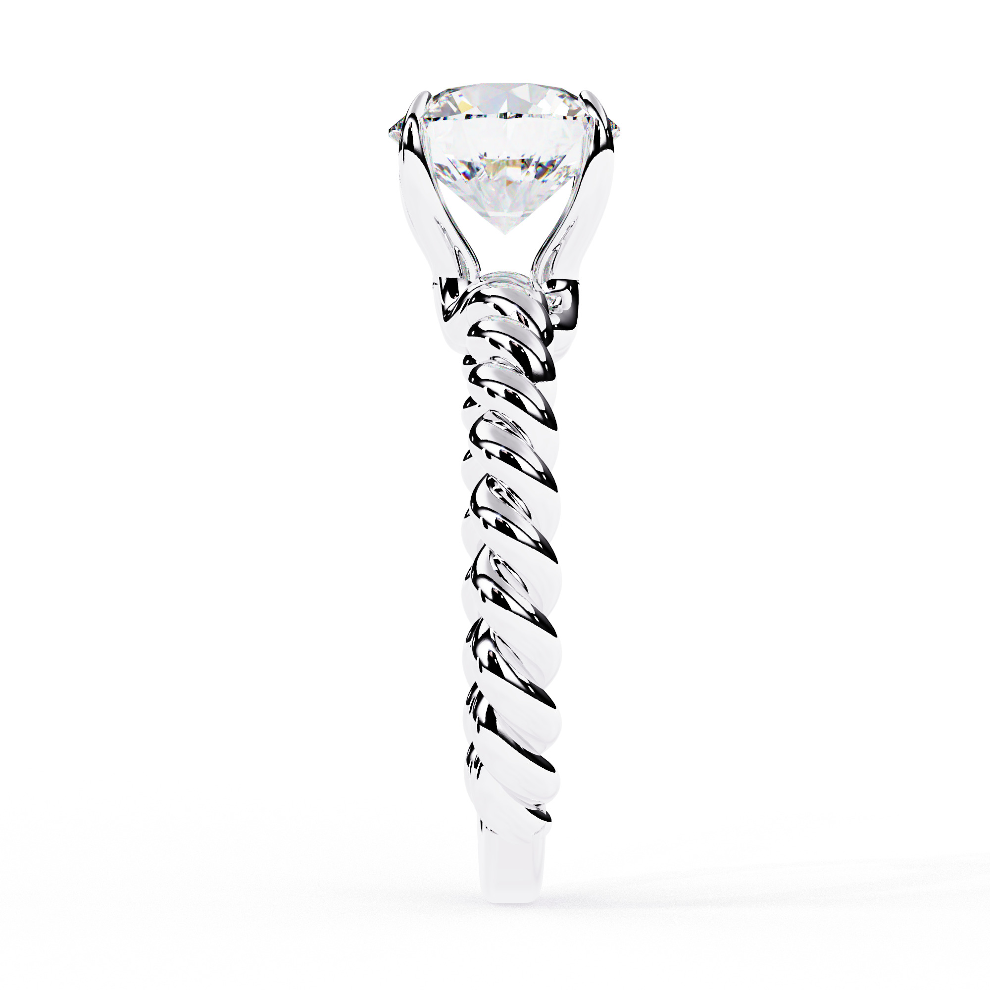 Mono Diamond Solitaire Ring 360 animation renders 3dm stl 3D print model_3