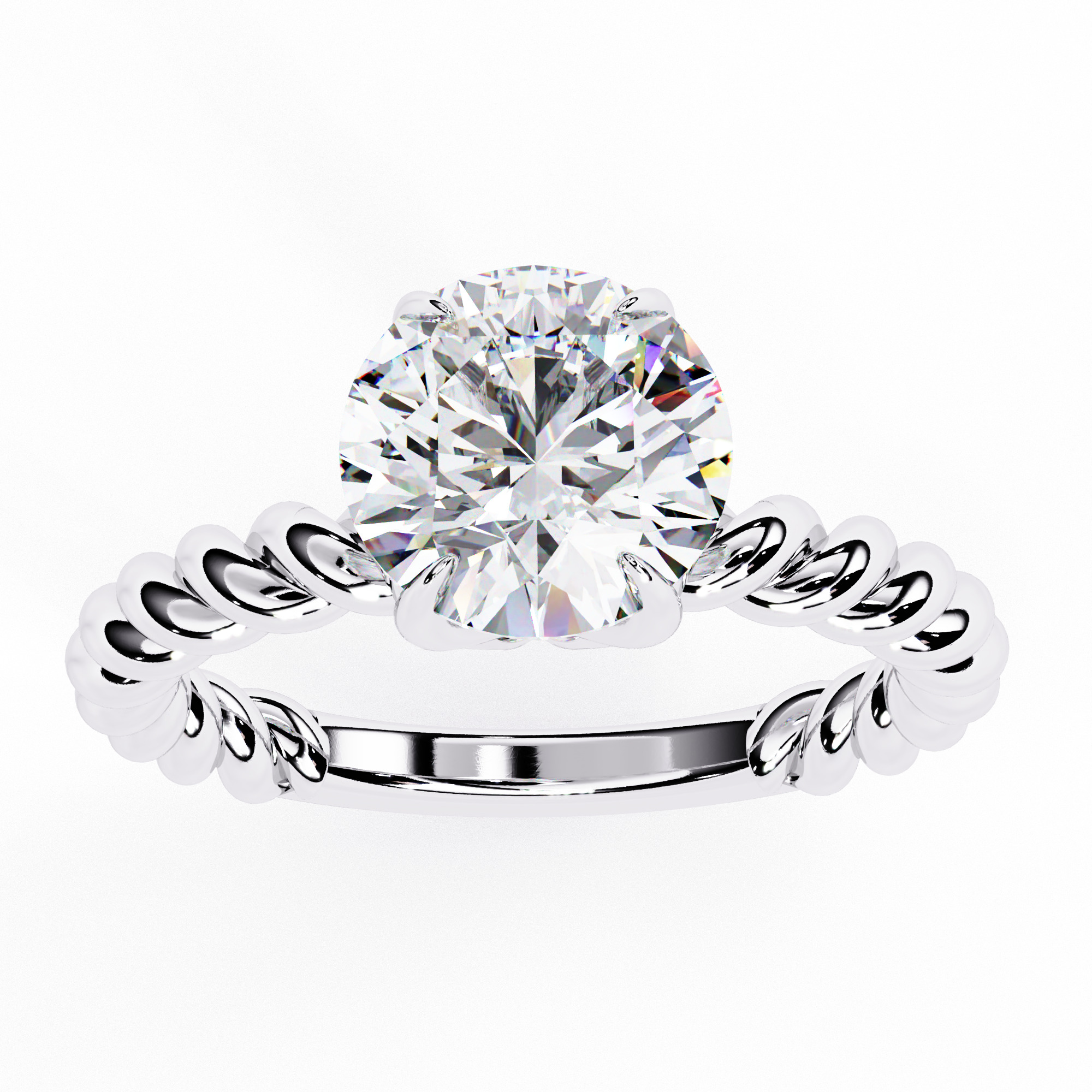 Mono Diamond Solitaire Ring 360 animation renders 3dm stl 3D print model_7