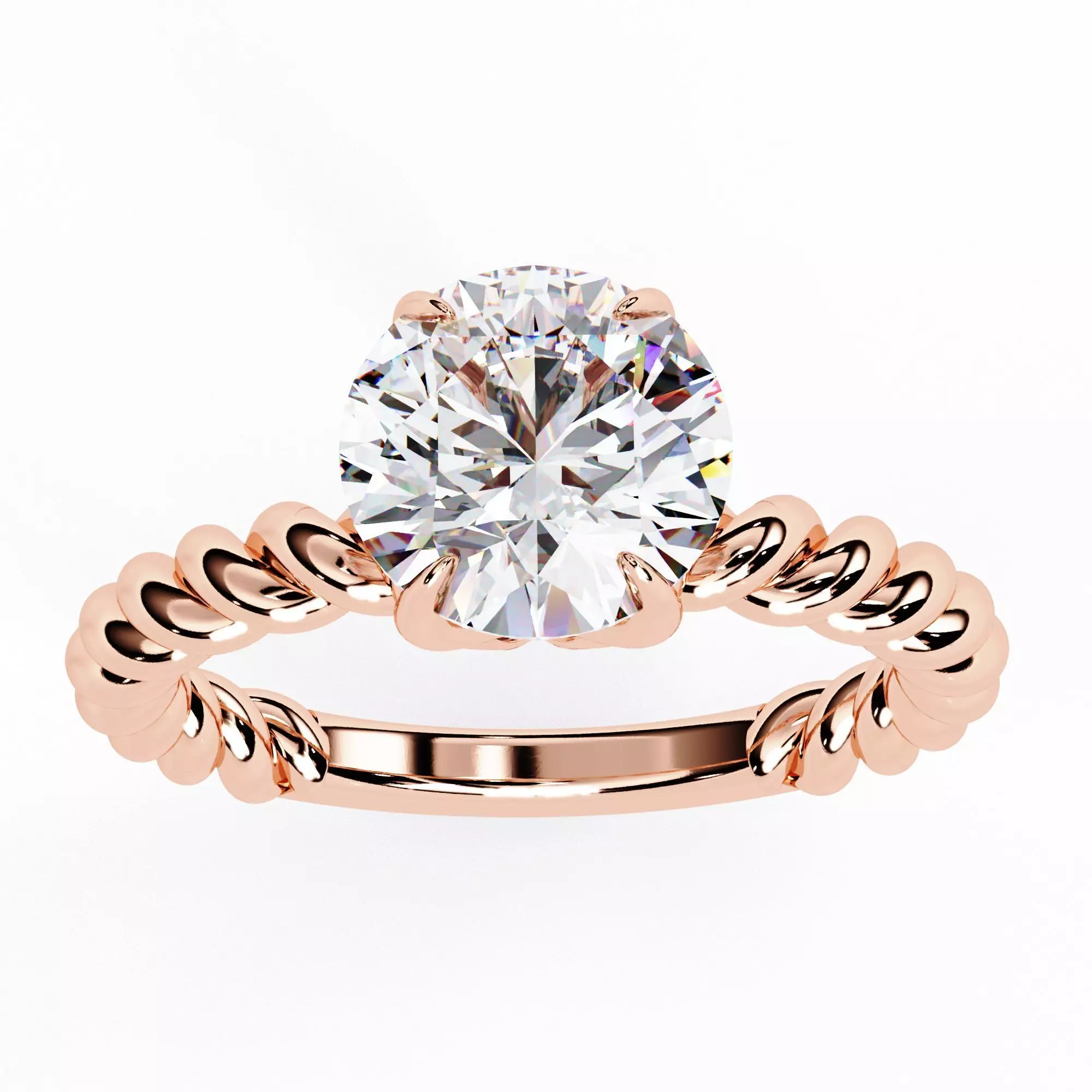 Mono Diamond Solitaire Ring 360 animation renders 3dm stl 3D print model_0