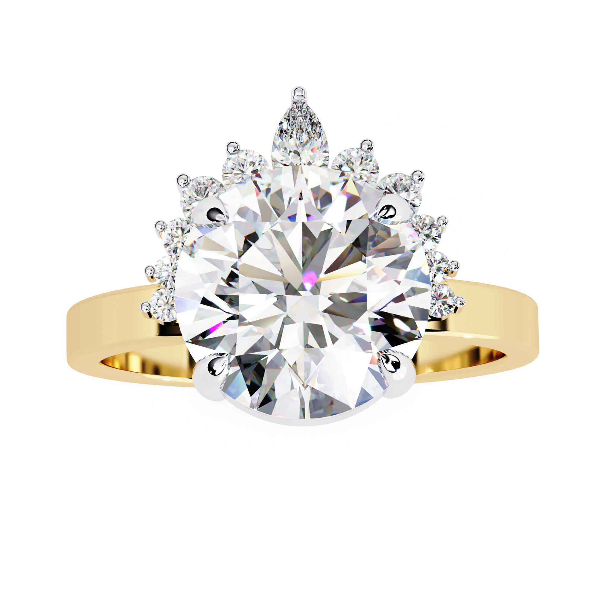 Solitaire Diamond Ring 360 animation renders 3dm stl 3D print model_13