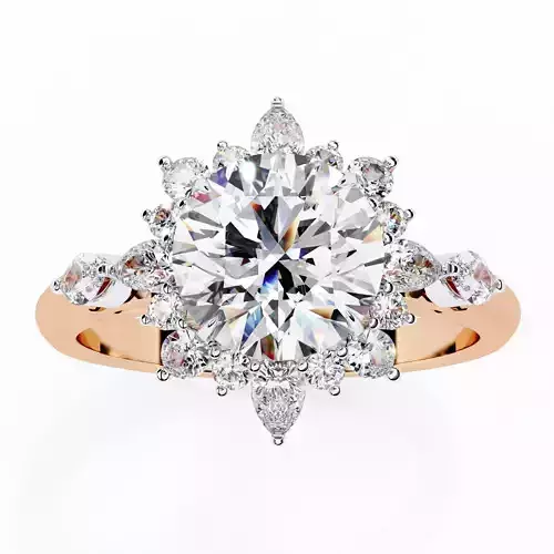 Halo Solitaire Diamond Ring 360 animation renders 3dm stl 