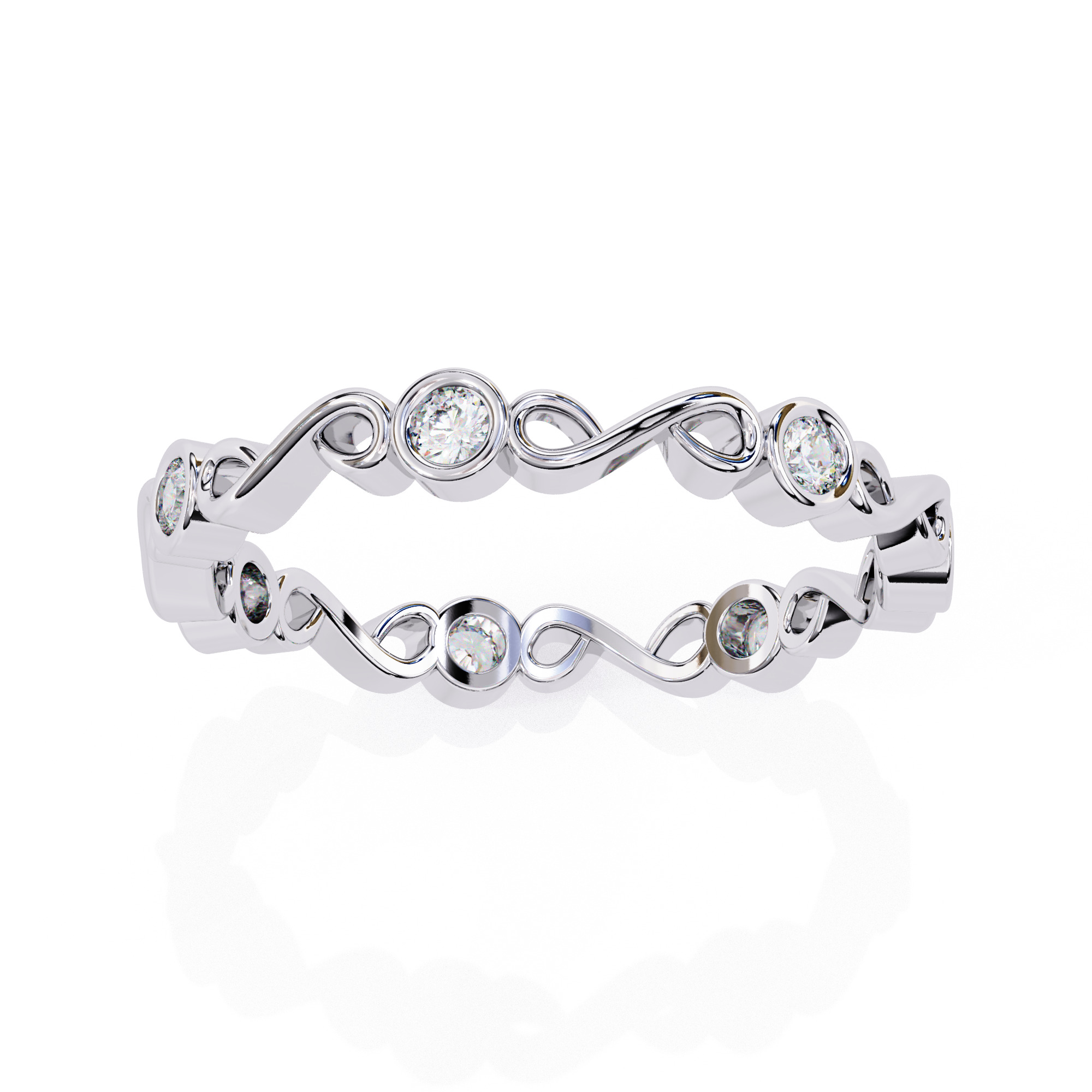 Eternity Diamond Band Ring 360 Animation Renders 3dm stl details 3D print model_16