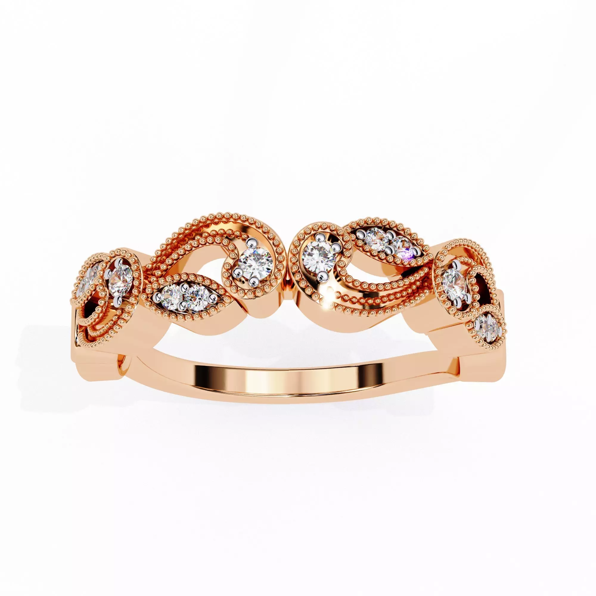 Eternity Diamond Band Ring 360 Animation Renders 3dm stl details 3D print model