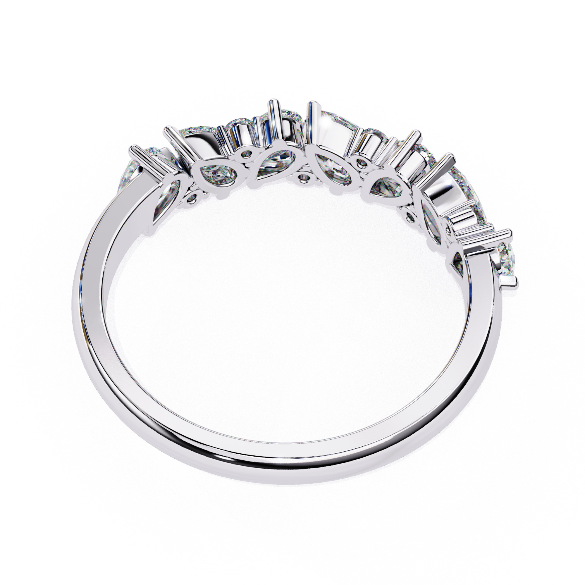 Eternity Diamond Band Ring 360 Animation Renders 3dm stl details 3D print model_15