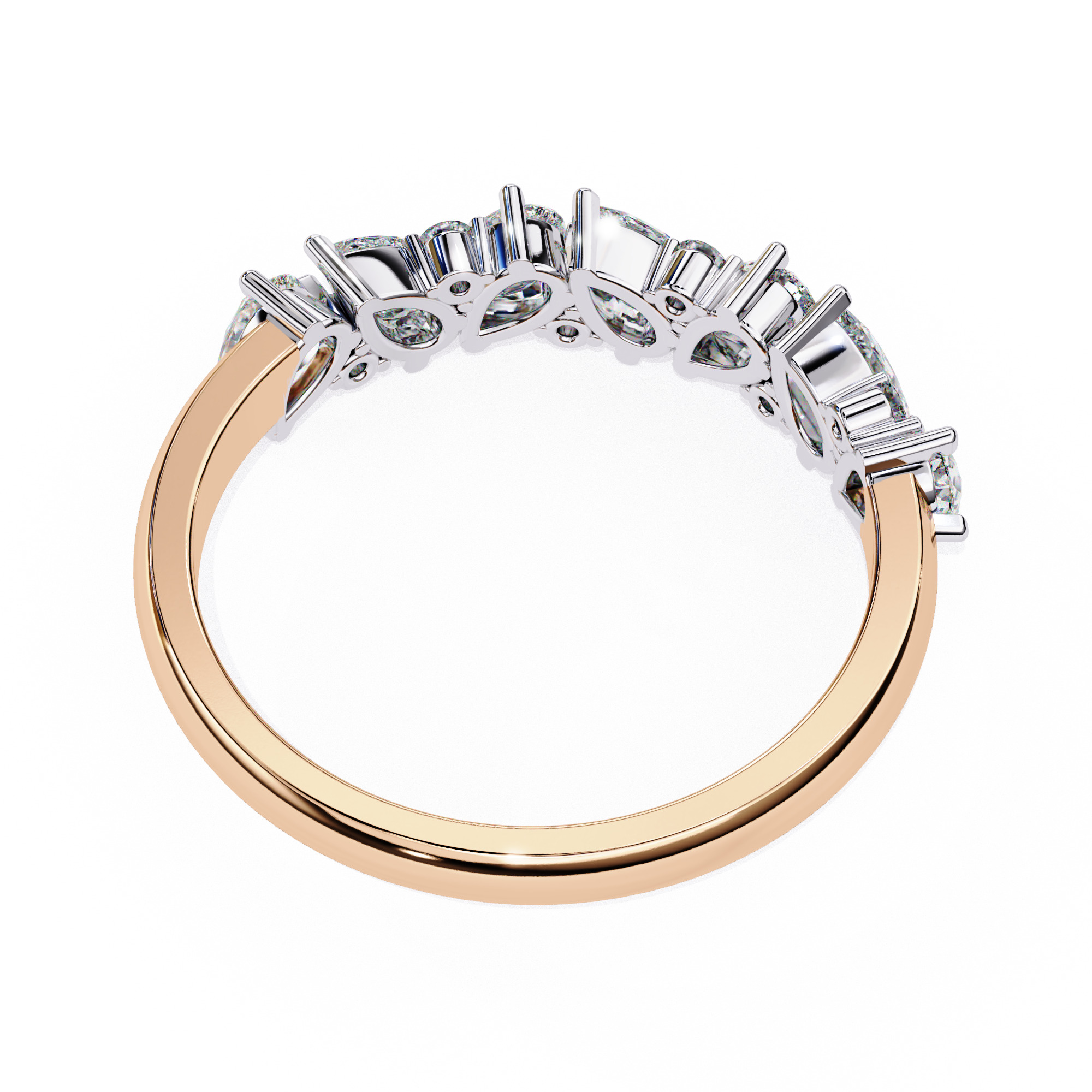 Eternity Diamond Band Ring 360 Animation Renders 3dm stl details 3D print model_17