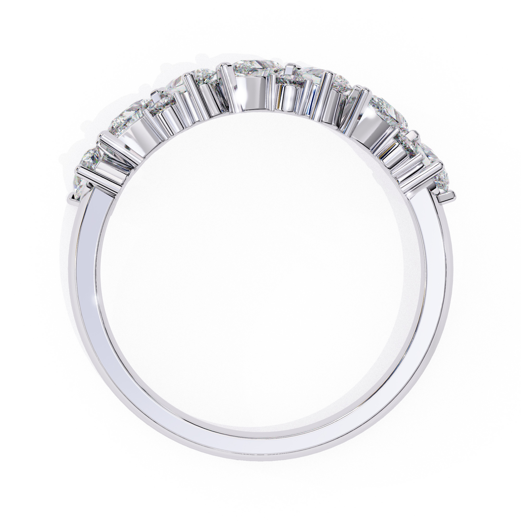 Eternity Diamond Band Ring 360 Animation Renders 3dm stl details 3D print model_23