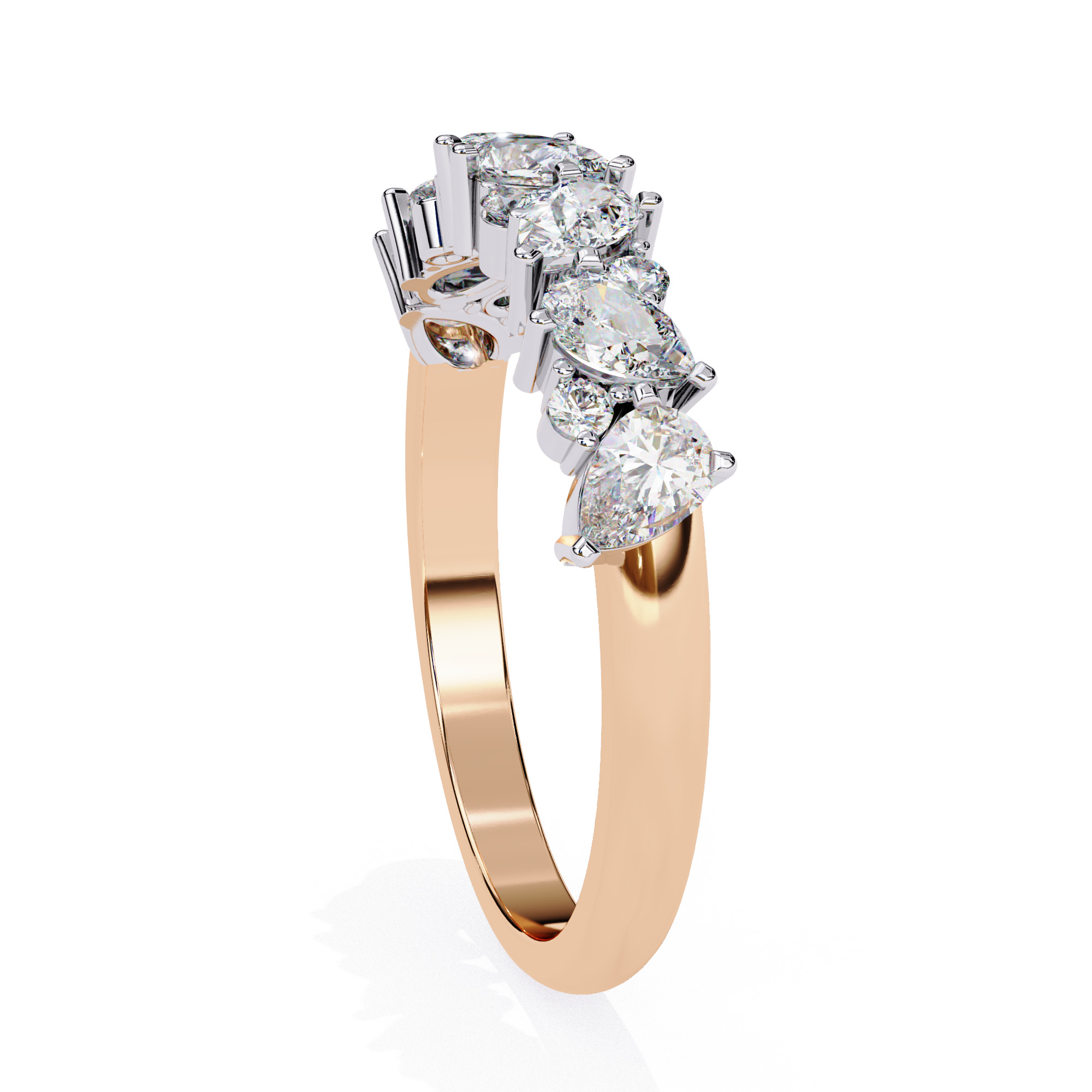 Eternity Diamond Band Ring 360 Animation Renders 3dm stl details 3D print model_19