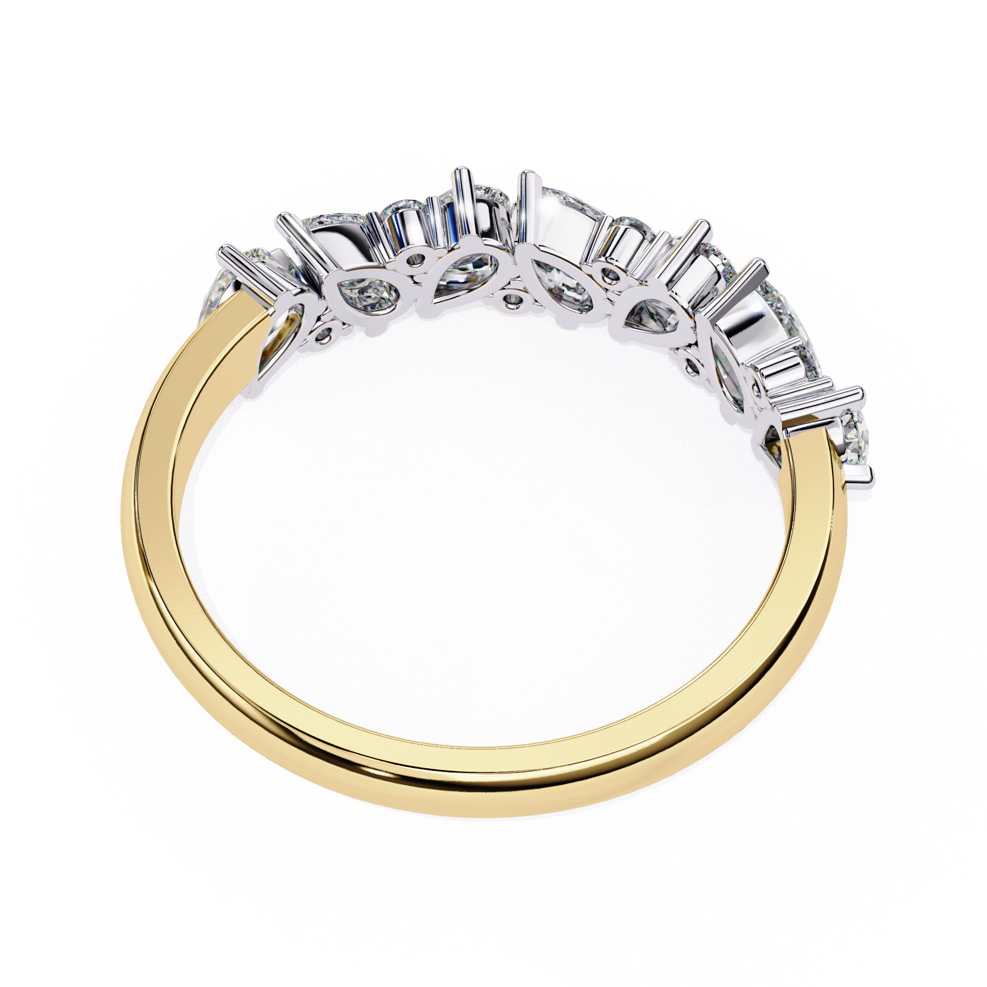 Eternity Diamond Band Ring 360 Animation Renders 3dm stl details 3D print model_16